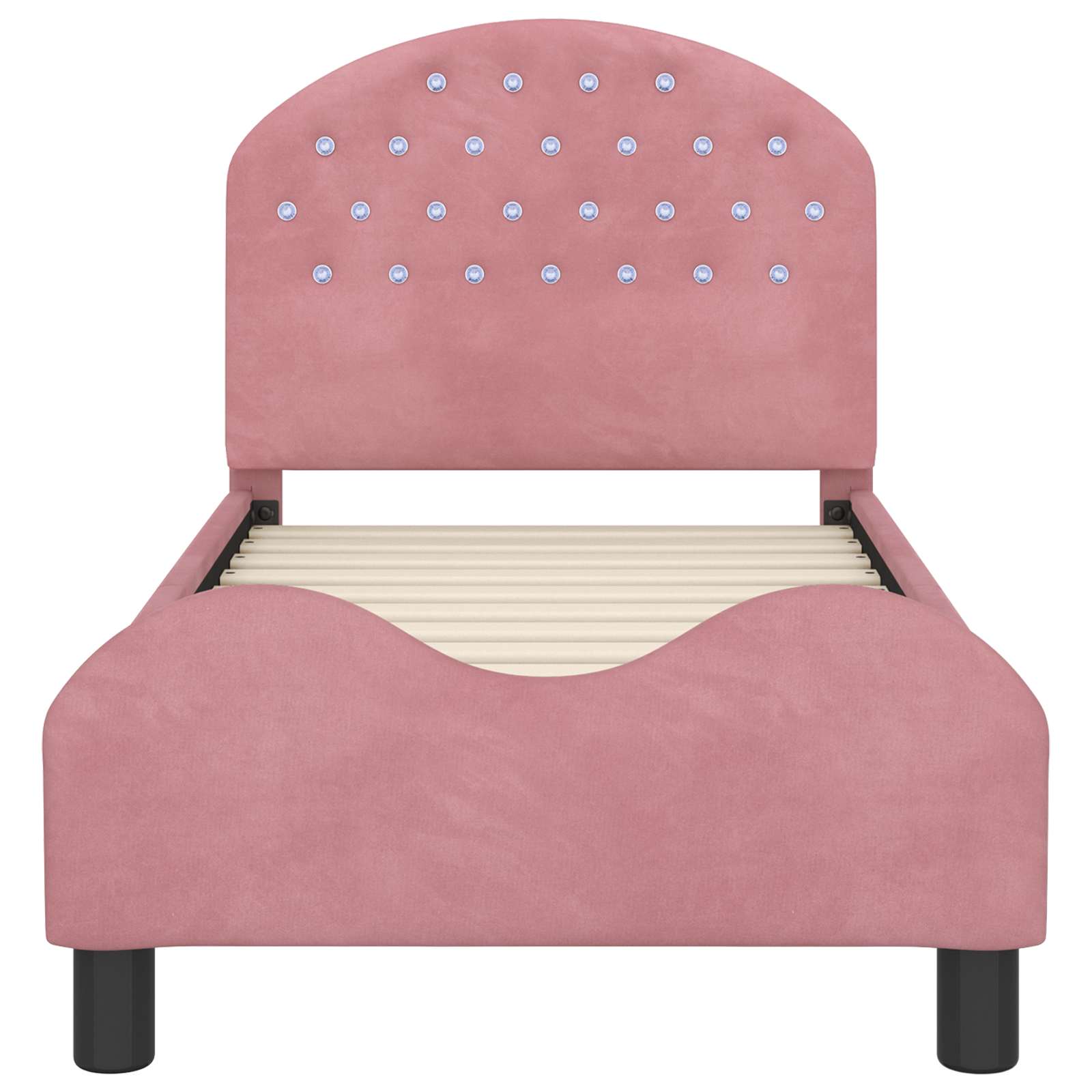 Peuterbedframe met hoofdbord Roze 70 x 140 cm Fluweel is nu te koop bij PeponiXL, paradijselijk wonen!