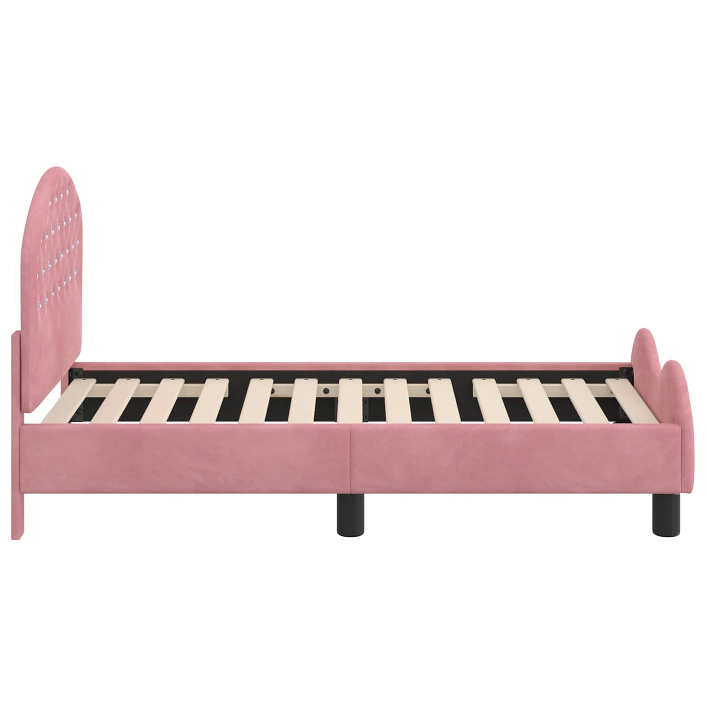 Peuterbedframe met hoofdbord Roze 70 x 140 cm Fluweel is nu te koop bij PeponiXL, paradijselijk wonen!