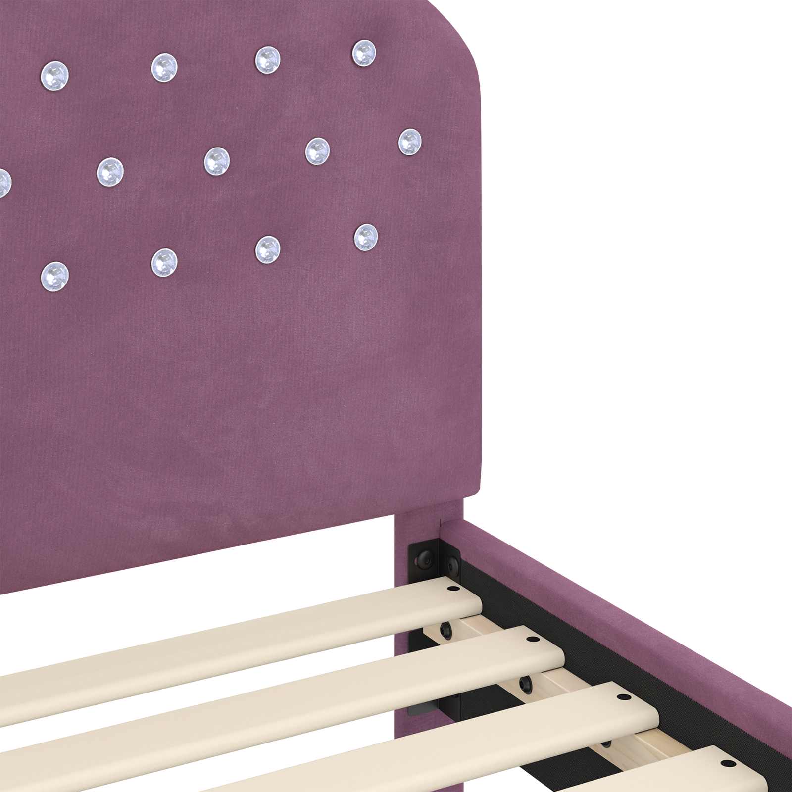 Peuterbedframe met hoofdbord Paars 70 x 140 cm Fluweel is nu te koop bij PeponiXL, paradijselijk wonen!
