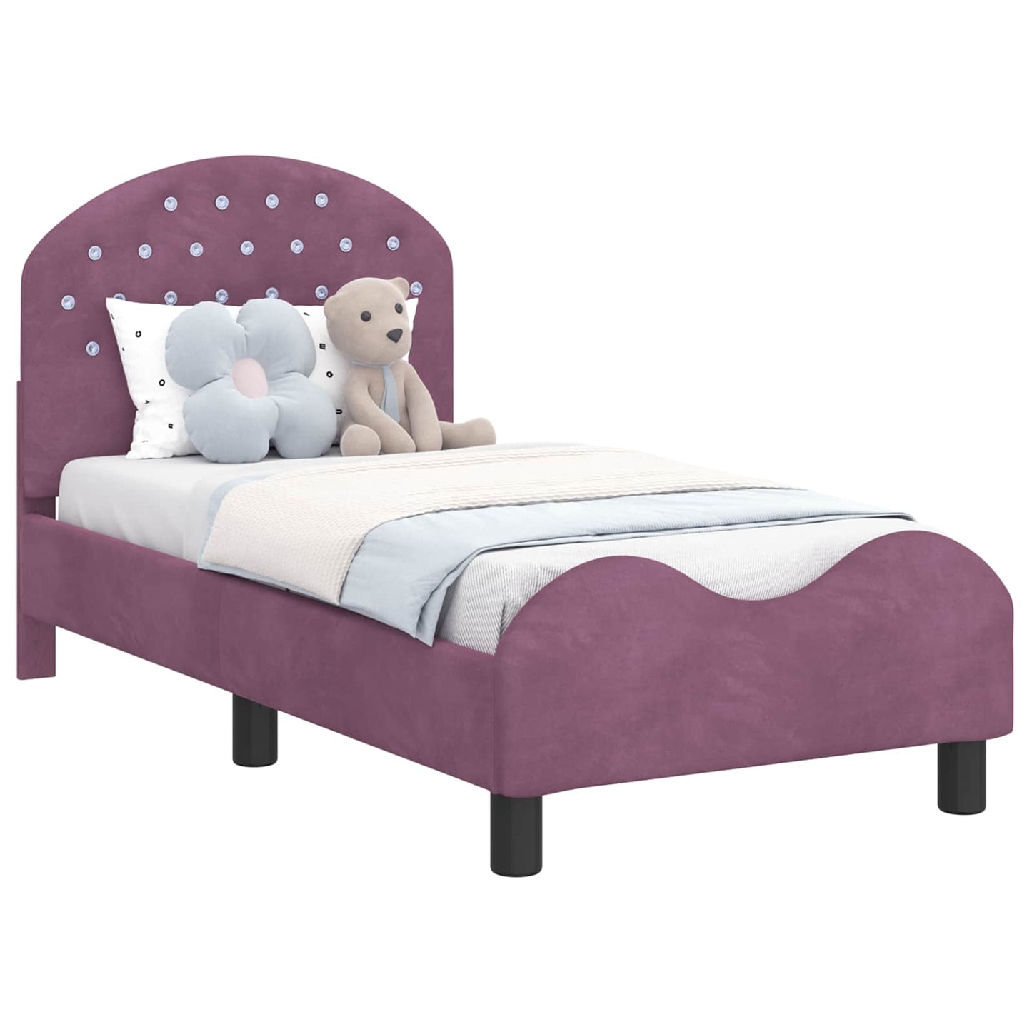 Peuterbedframe met hoofdbord Paars 70 x 140 cm Fluweel is nu te koop bij PeponiXL, paradijselijk wonen!