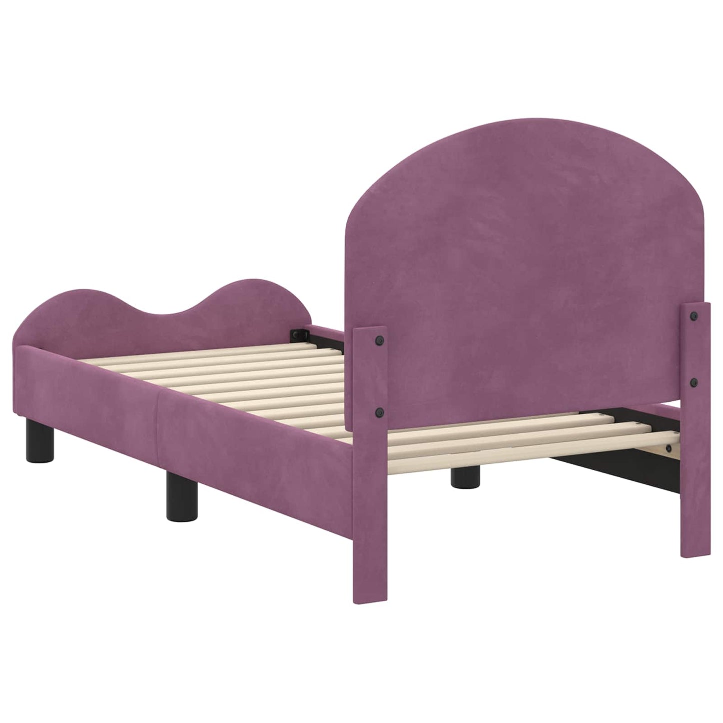 Peuterbedframe met hoofdbord Paars 70 x 140 cm Fluweel is nu te koop bij PeponiXL, paradijselijk wonen!