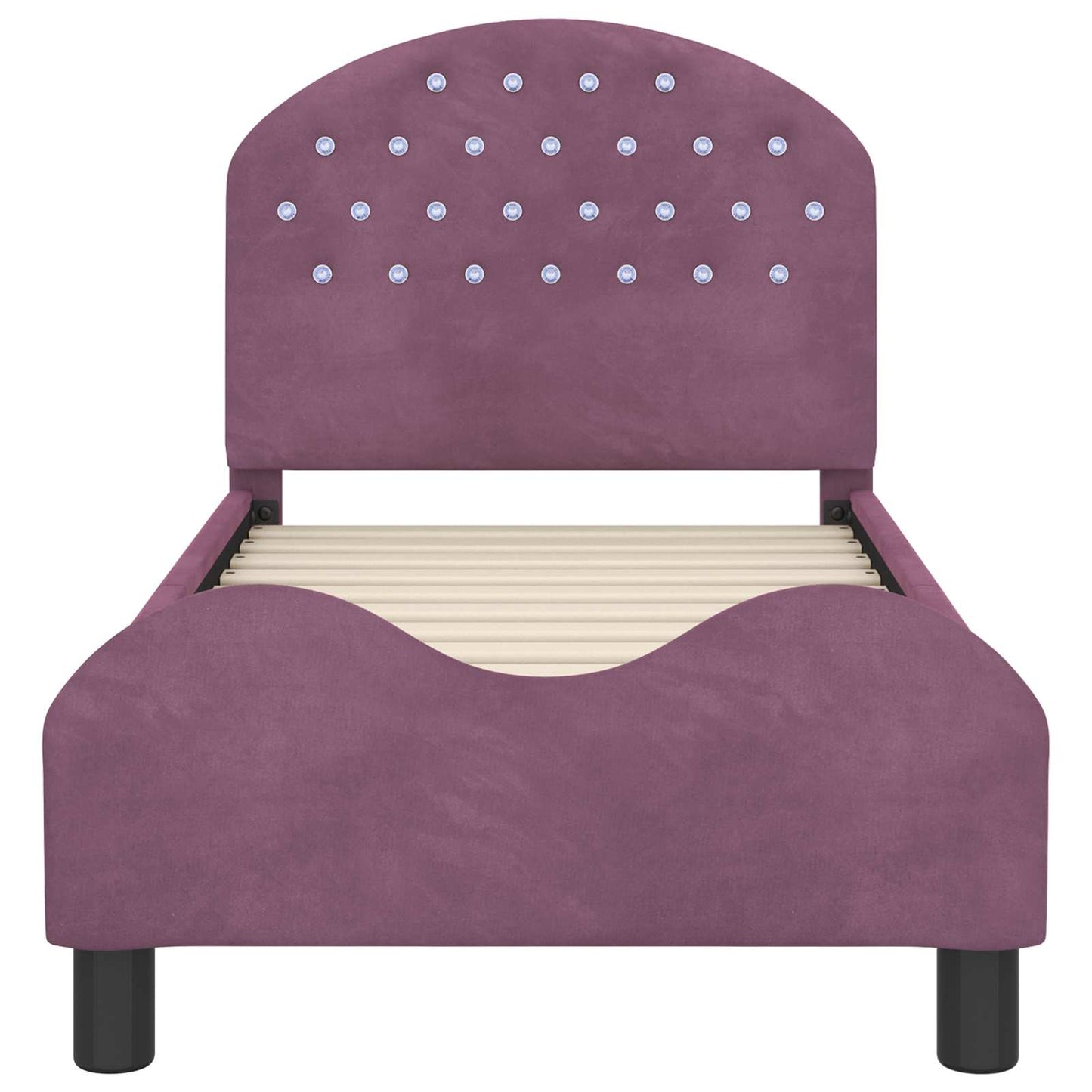 Peuterbedframe met hoofdbord Paars 70 x 140 cm Fluweel is nu te koop bij PeponiXL, paradijselijk wonen!