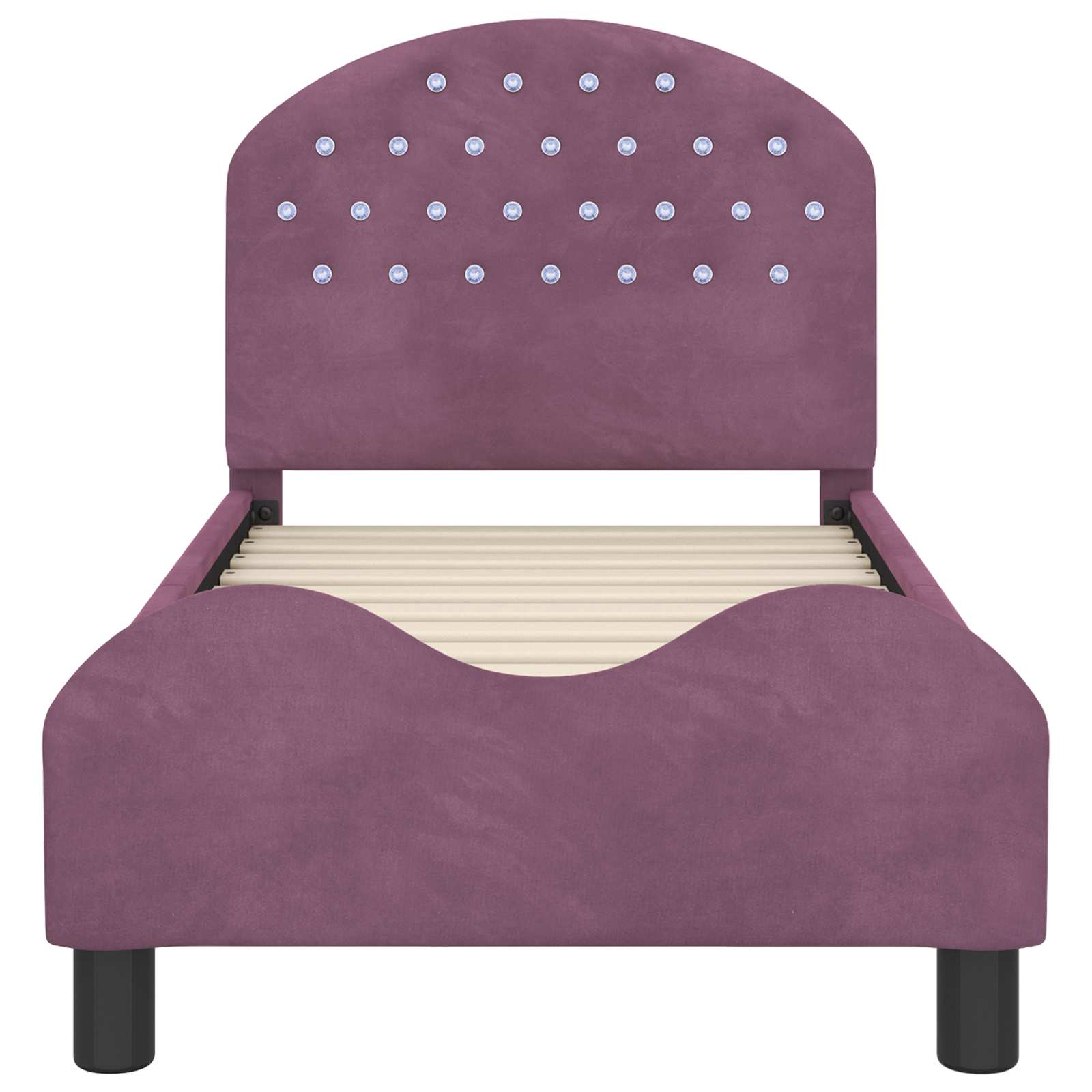 Peuterbedframe met hoofdbord Paars 70 x 140 cm Fluweel is nu te koop bij PeponiXL, paradijselijk wonen!