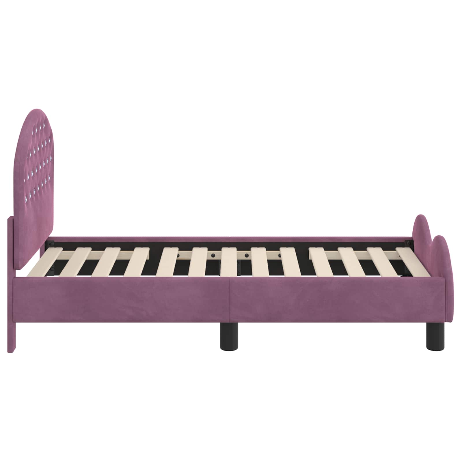 Peuterbedframe met hoofdbord Paars 70 x 140 cm Fluweel is nu te koop bij PeponiXL, paradijselijk wonen!