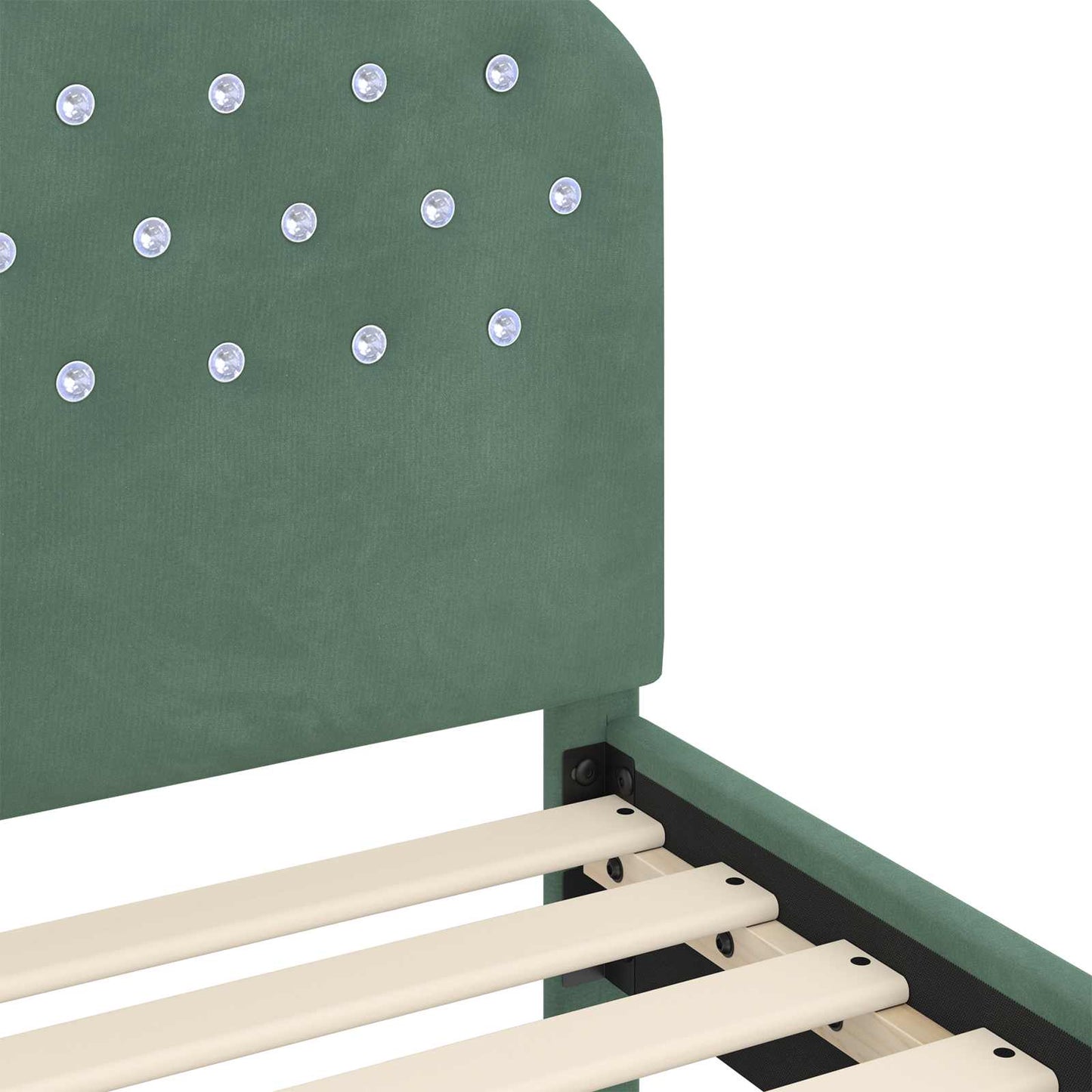 Peuterbedframe met hoofdbord Zeegroen 70 x 140 cm Fluweel is nu te koop bij PeponiXL, paradijselijk wonen!