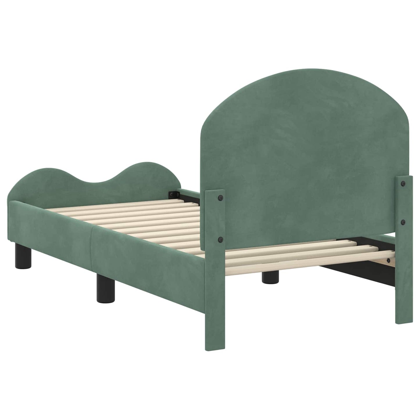 Peuterbedframe met hoofdbord Zeegroen 70 x 140 cm Fluweel is nu te koop bij PeponiXL, paradijselijk wonen!