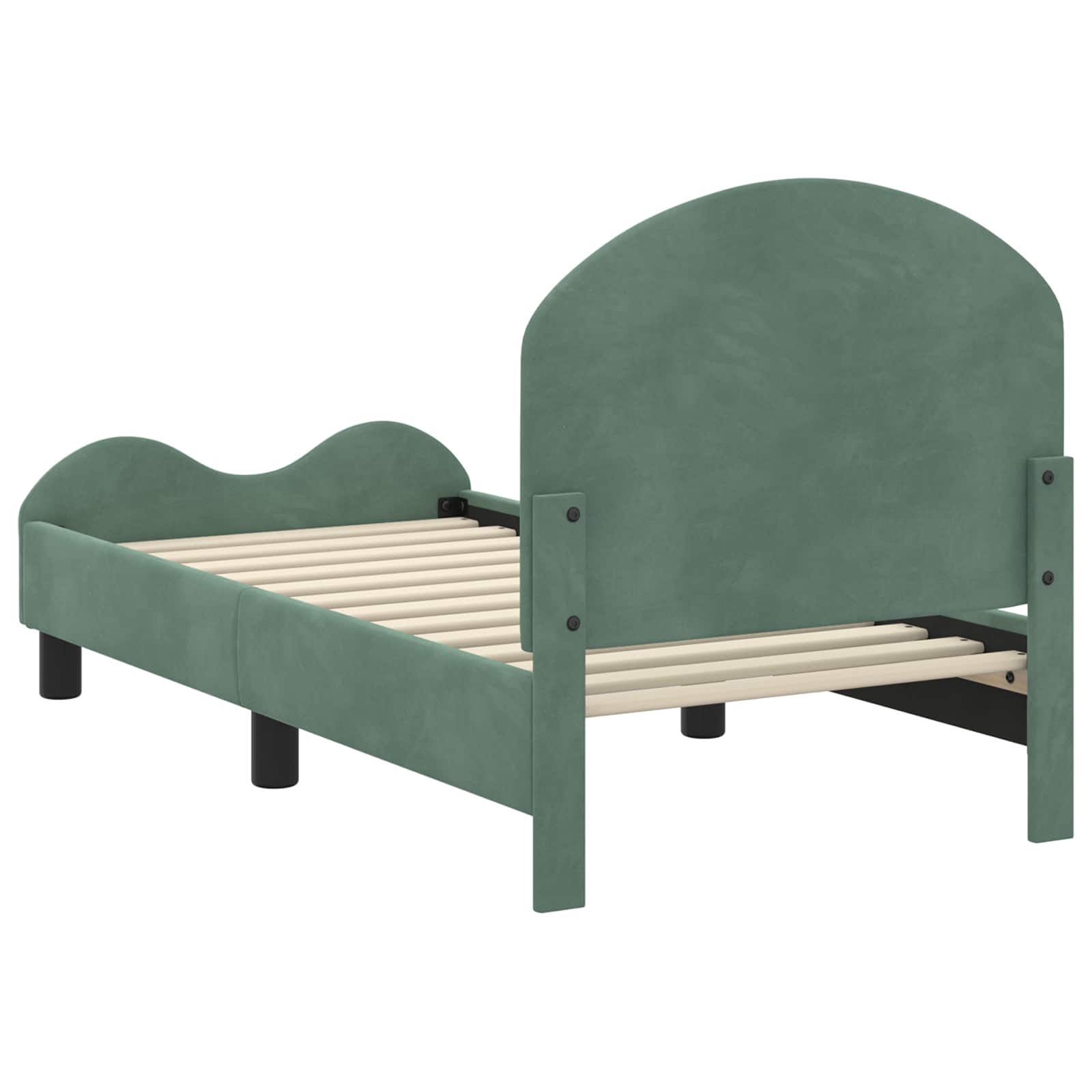 Peuterbedframe met hoofdbord Zeegroen 70 x 140 cm Fluweel is nu te koop bij PeponiXL, paradijselijk wonen!