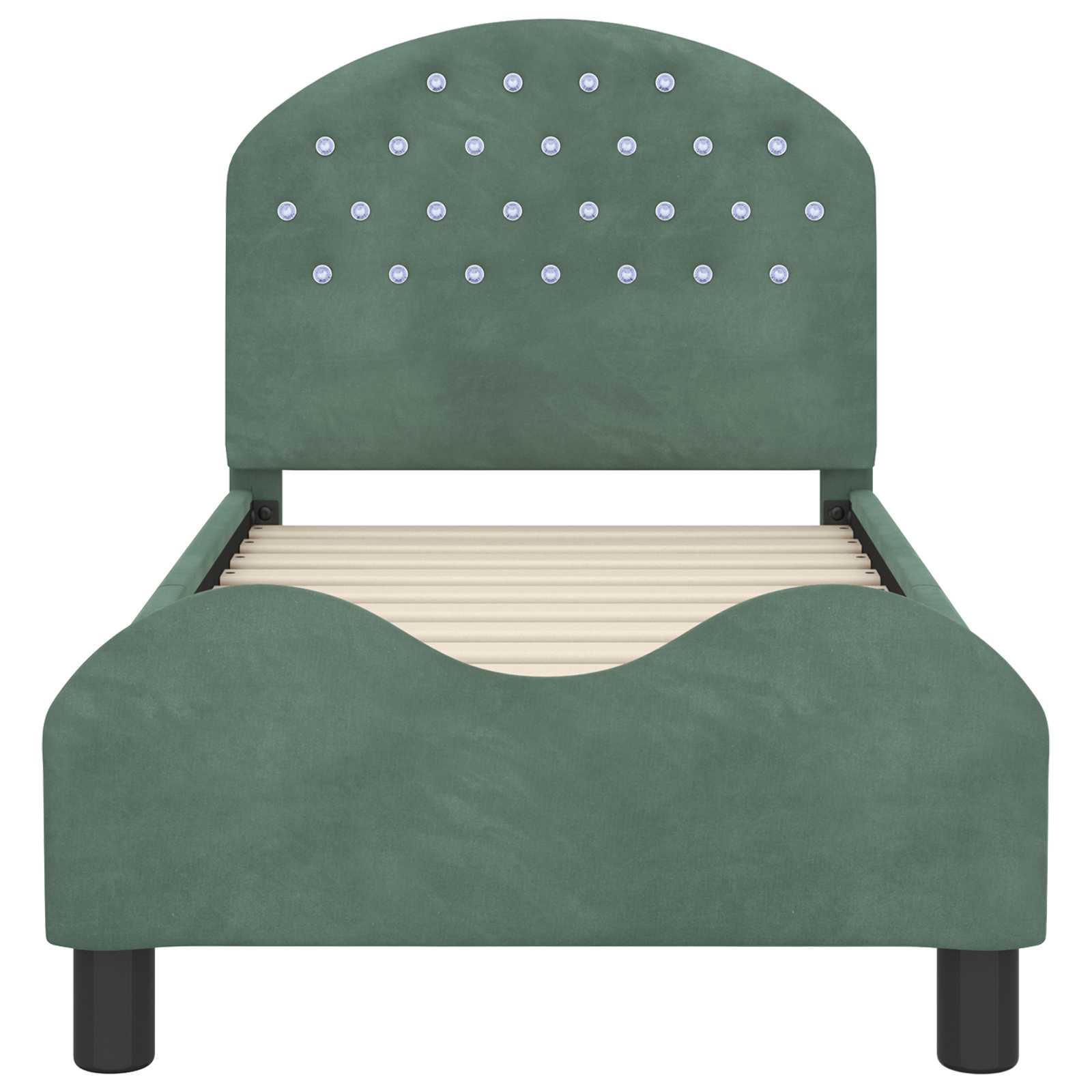 Peuterbedframe met hoofdbord Zeegroen 70 x 140 cm Fluweel is nu te koop bij PeponiXL, paradijselijk wonen!