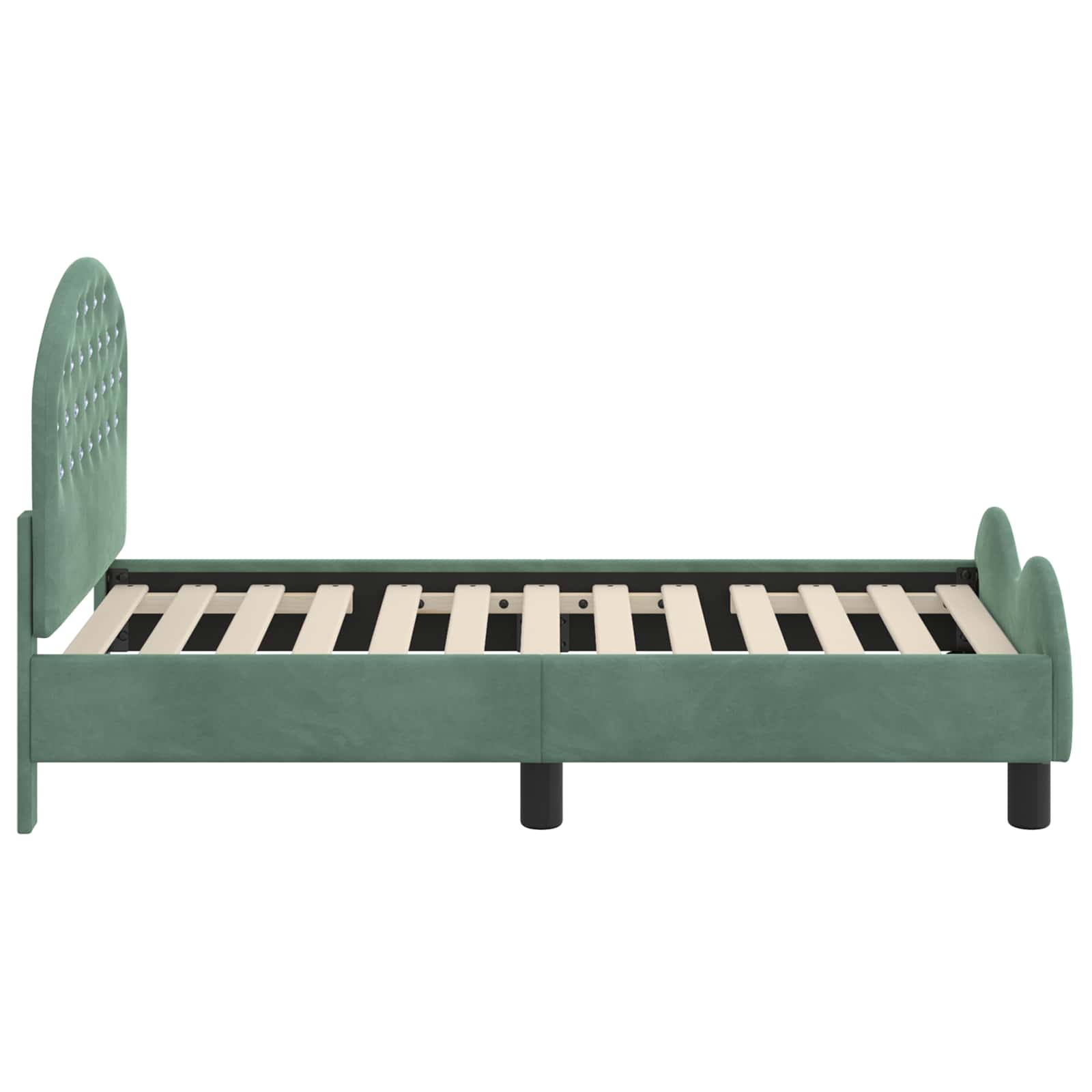 Peuterbedframe met hoofdbord Zeegroen 70 x 140 cm Fluweel is nu te koop bij PeponiXL, paradijselijk wonen!