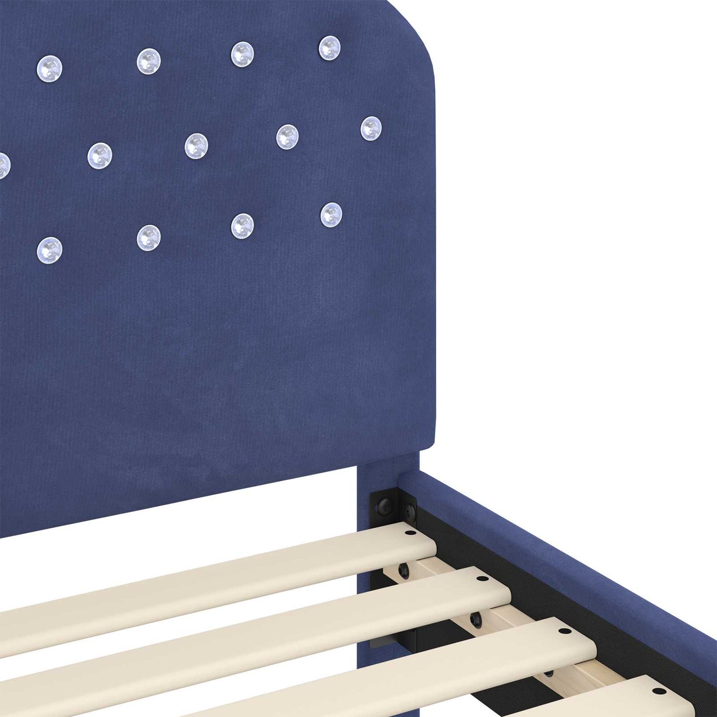 Peuterbedframe met hoofdbord Politieblauw 70 x 140 cm Fluweel is nu te koop bij PeponiXL, paradijselijk wonen!