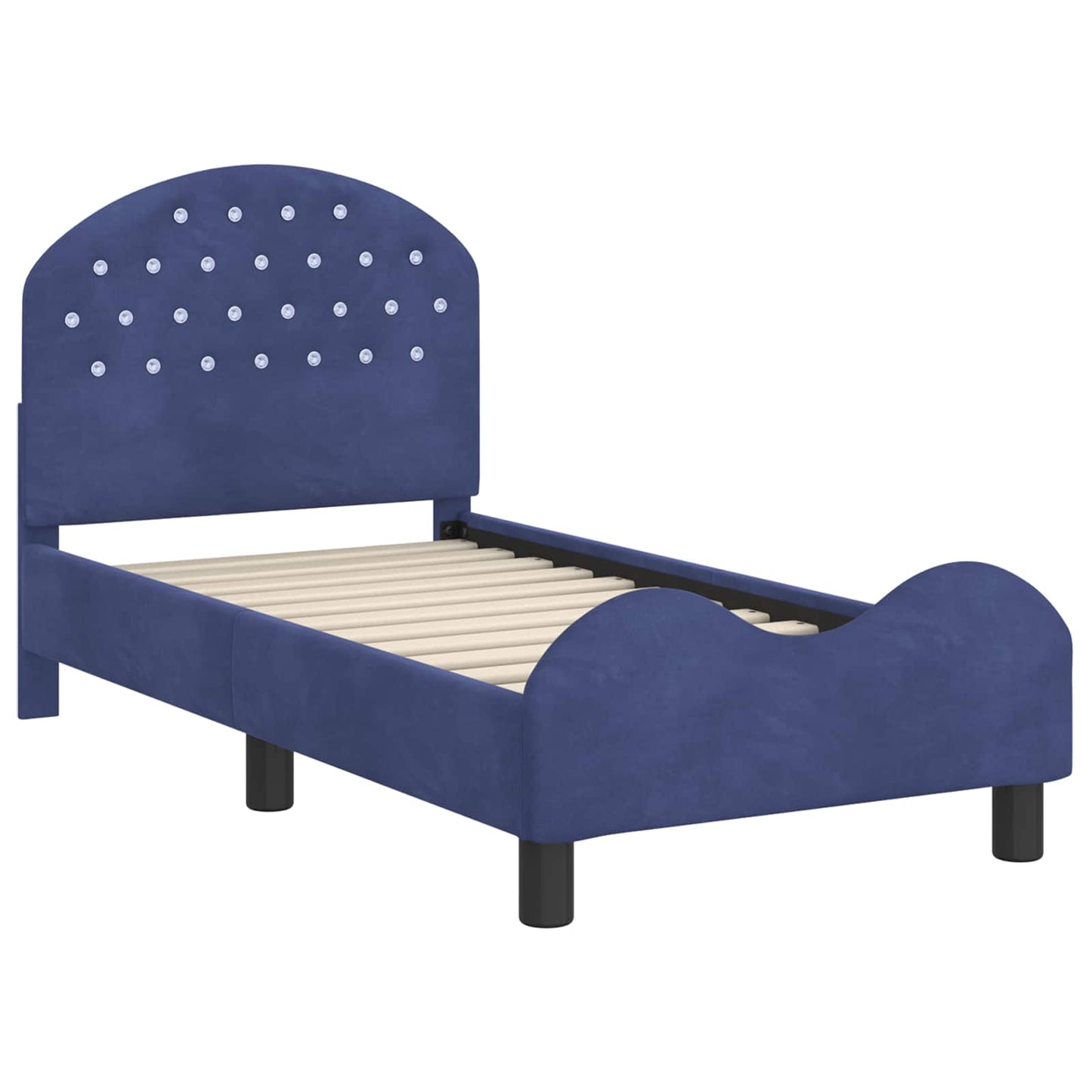 Peuterbedframe met hoofdbord Politieblauw 70 x 140 cm Fluweel is nu te koop bij PeponiXL, paradijselijk wonen!