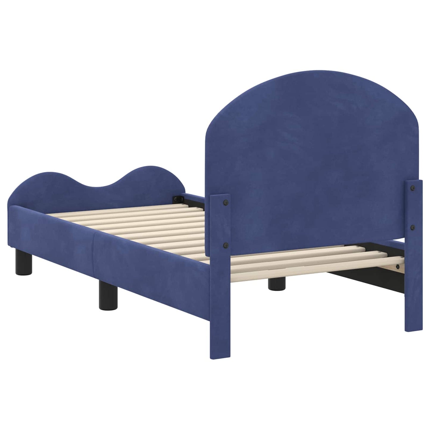 Peuterbedframe met hoofdbord Politieblauw 70 x 140 cm Fluweel is nu te koop bij PeponiXL, paradijselijk wonen!