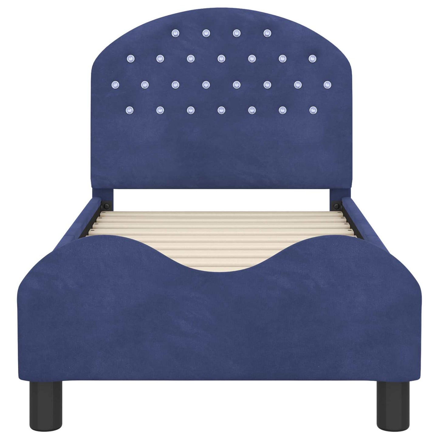 Peuterbedframe met hoofdbord Politieblauw 70 x 140 cm Fluweel is nu te koop bij PeponiXL, paradijselijk wonen!