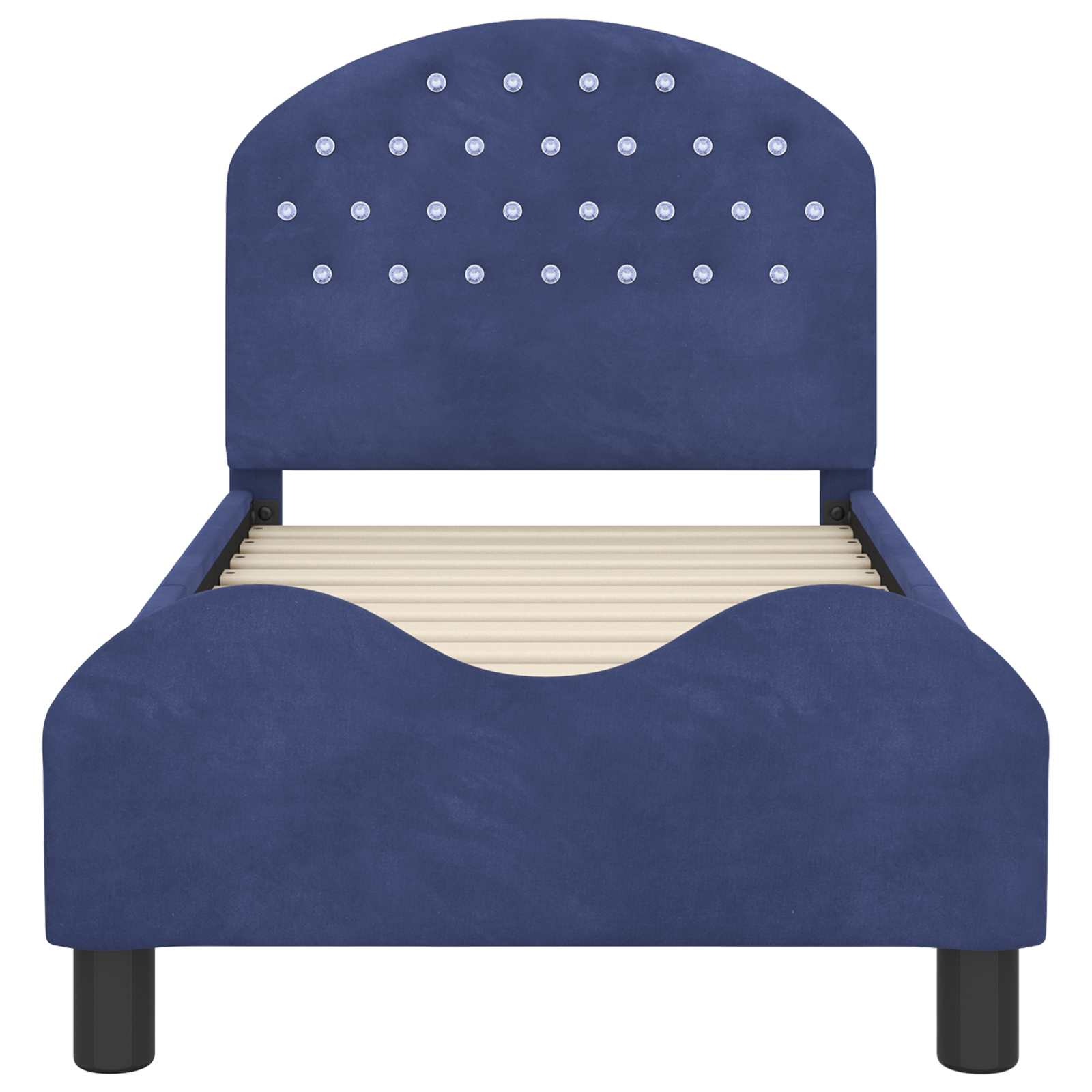 Peuterbedframe met hoofdbord Politieblauw 70 x 140 cm Fluweel is nu te koop bij PeponiXL, paradijselijk wonen!