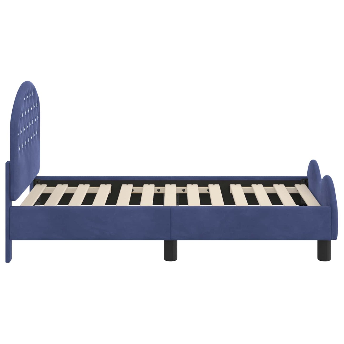 Peuterbedframe met hoofdbord Politieblauw 70 x 140 cm Fluweel is nu te koop bij PeponiXL, paradijselijk wonen!