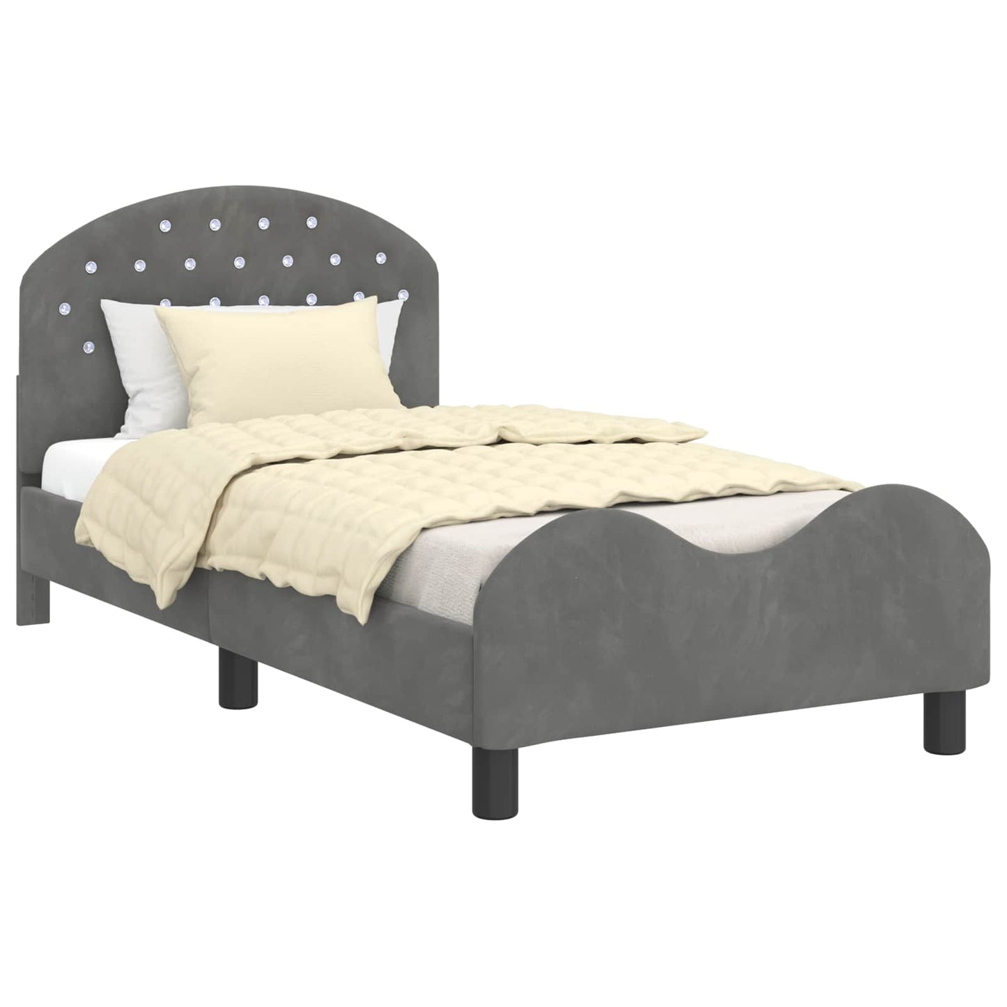 Bedframe voor kinderen met hoofdbord Donkergrijs 80 x 160 cm is nu te koop bij PeponiXL, paradijselijk wonen!