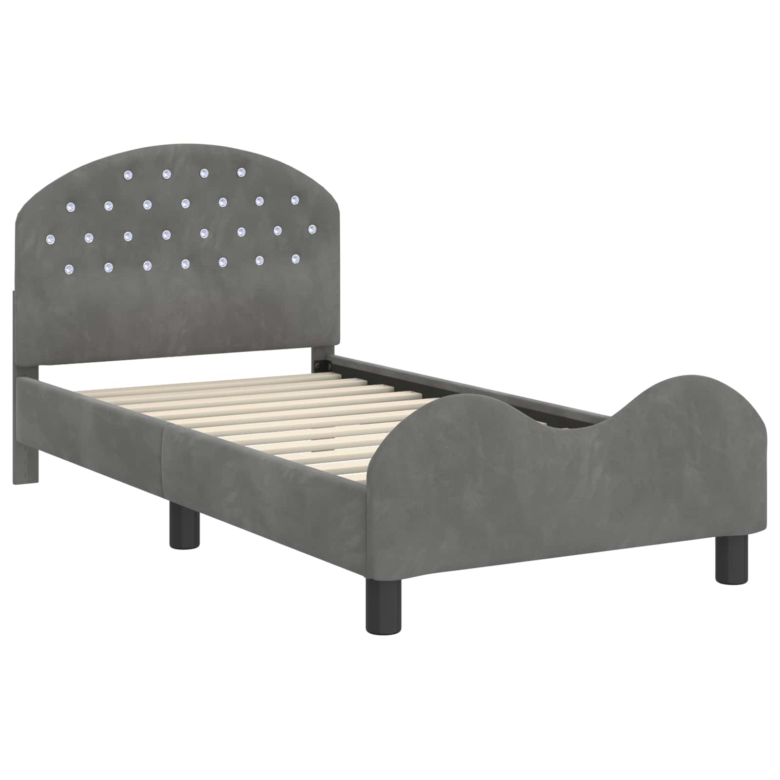 Bedframe voor kinderen met hoofdbord Donkergrijs 80 x 160 cm is nu te koop bij PeponiXL, paradijselijk wonen!