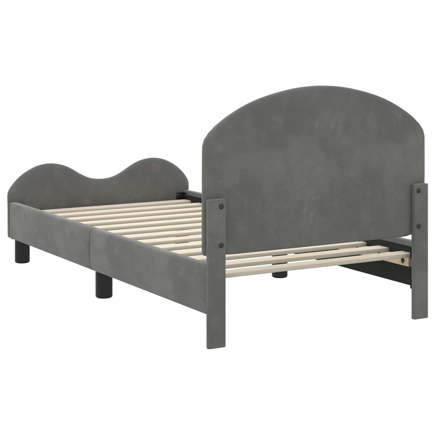 Bedframe voor kinderen met hoofdbord Donkergrijs 80 x 160 cm is nu te koop bij PeponiXL, paradijselijk wonen!