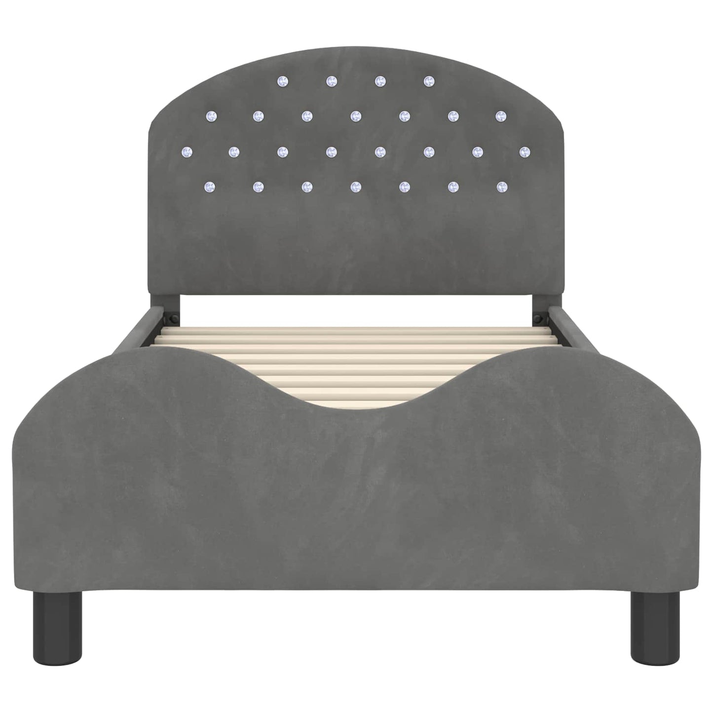 Bedframe voor kinderen met hoofdbord Donkergrijs 80 x 160 cm is nu te koop bij PeponiXL, paradijselijk wonen!