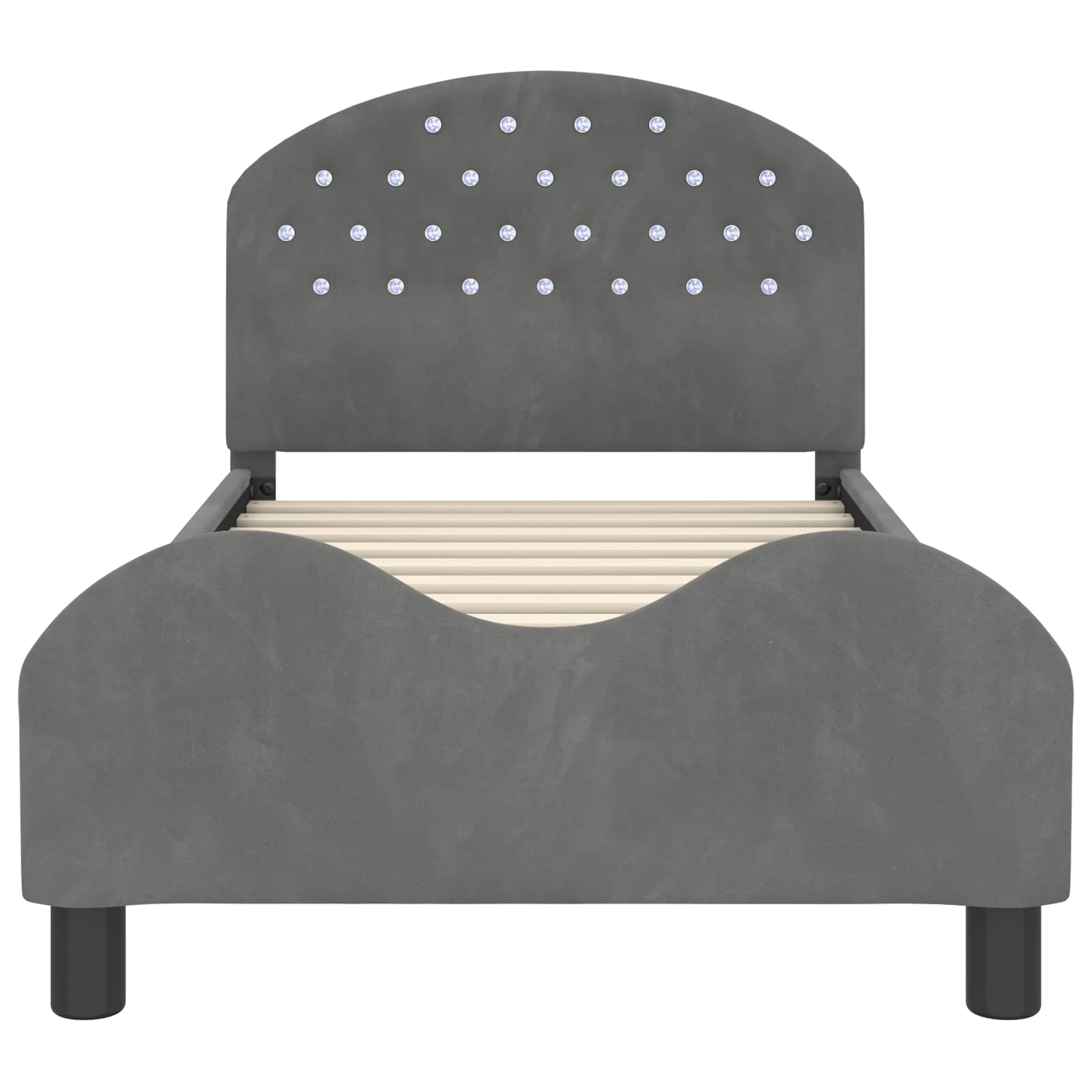 Bedframe voor kinderen met hoofdbord Donkergrijs 80 x 160 cm is nu te koop bij PeponiXL, paradijselijk wonen!