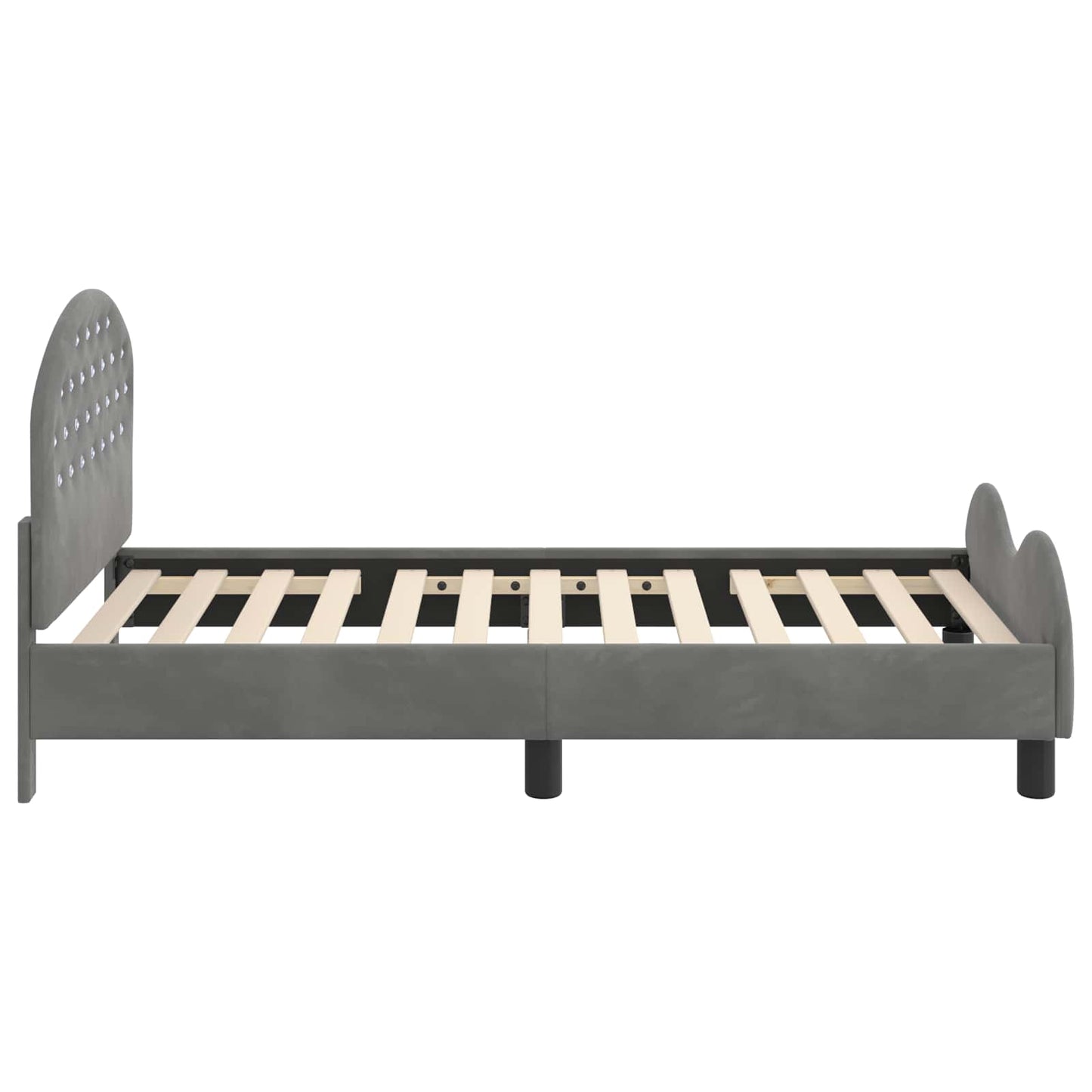 Bedframe voor kinderen met hoofdbord Donkergrijs 80 x 160 cm is nu te koop bij PeponiXL, paradijselijk wonen!