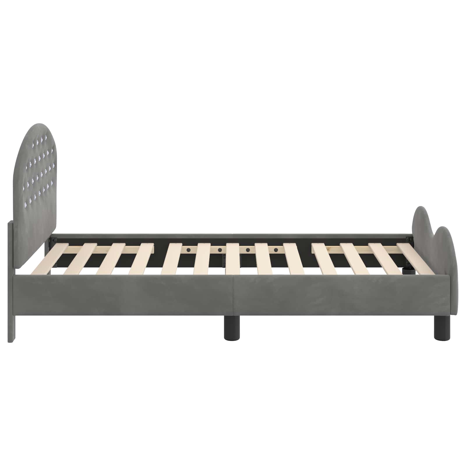 Bedframe voor kinderen met hoofdbord Donkergrijs 80 x 160 cm is nu te koop bij PeponiXL, paradijselijk wonen!