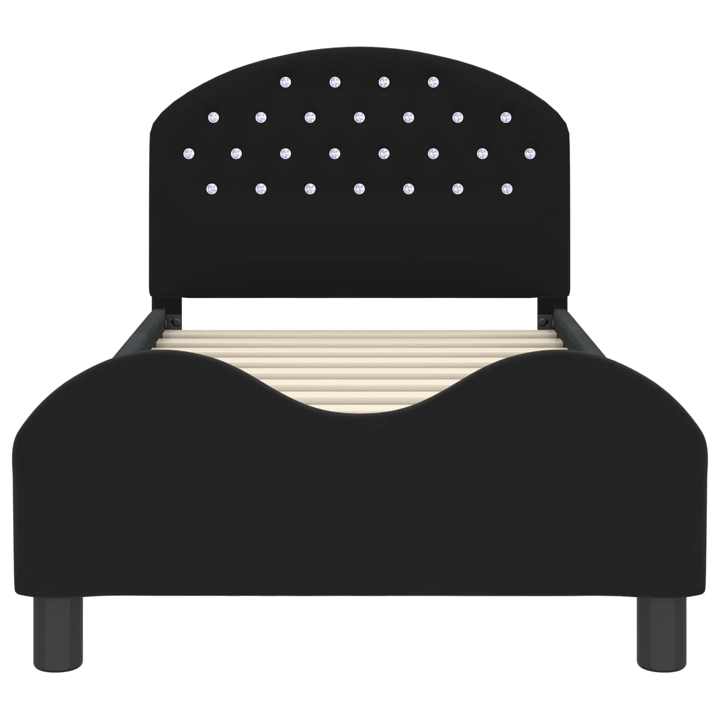 Bedframe voor kinderen met hoofdbord Zwart 80 x 160 cm Fluweel is nu te koop bij PeponiXL, paradijselijk wonen!