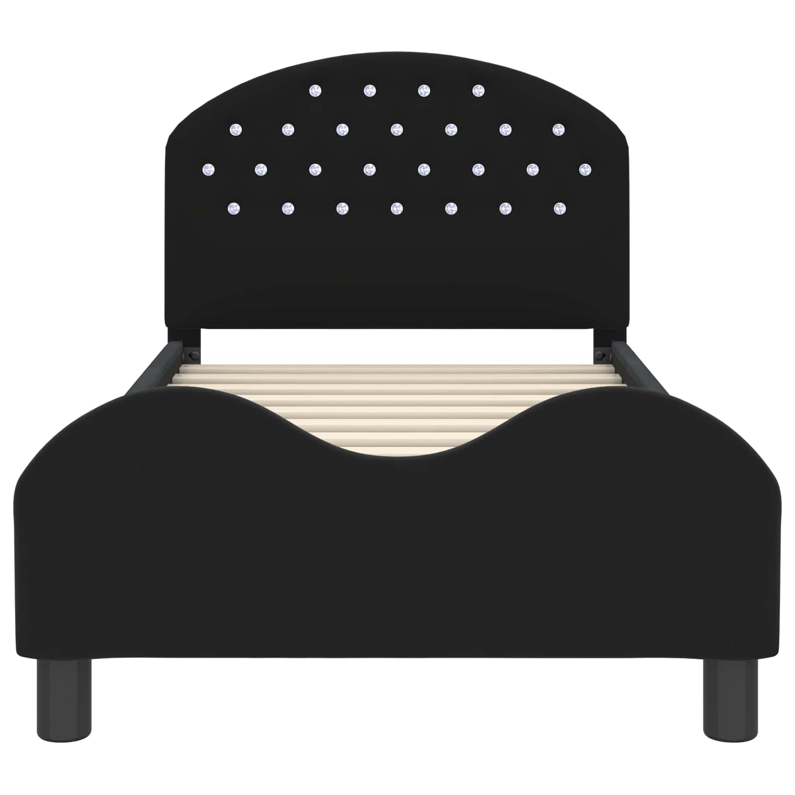 Bedframe voor kinderen met hoofdbord Zwart 80 x 160 cm Fluweel is nu te koop bij PeponiXL, paradijselijk wonen!