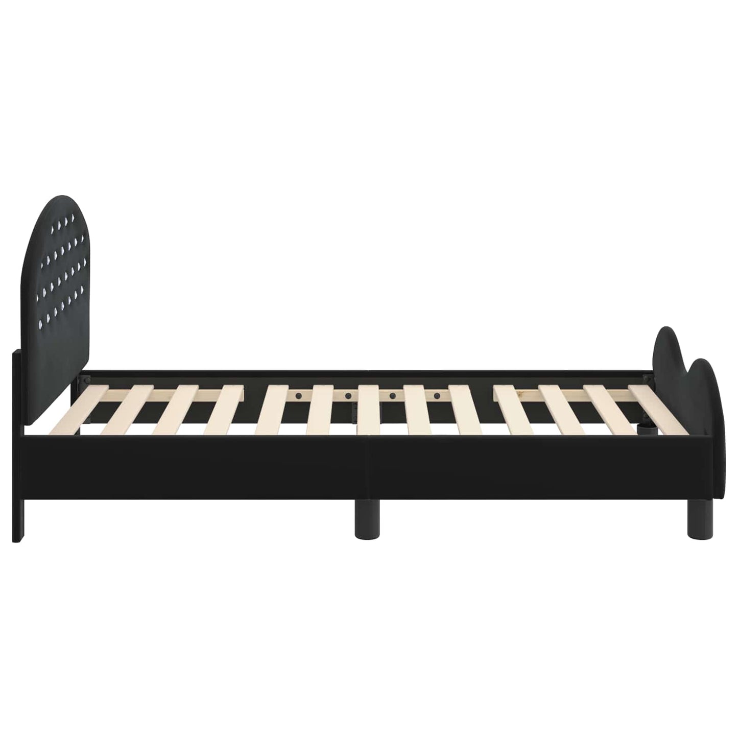 Bedframe voor kinderen met hoofdbord Zwart 80 x 160 cm Fluweel is nu te koop bij PeponiXL, paradijselijk wonen!