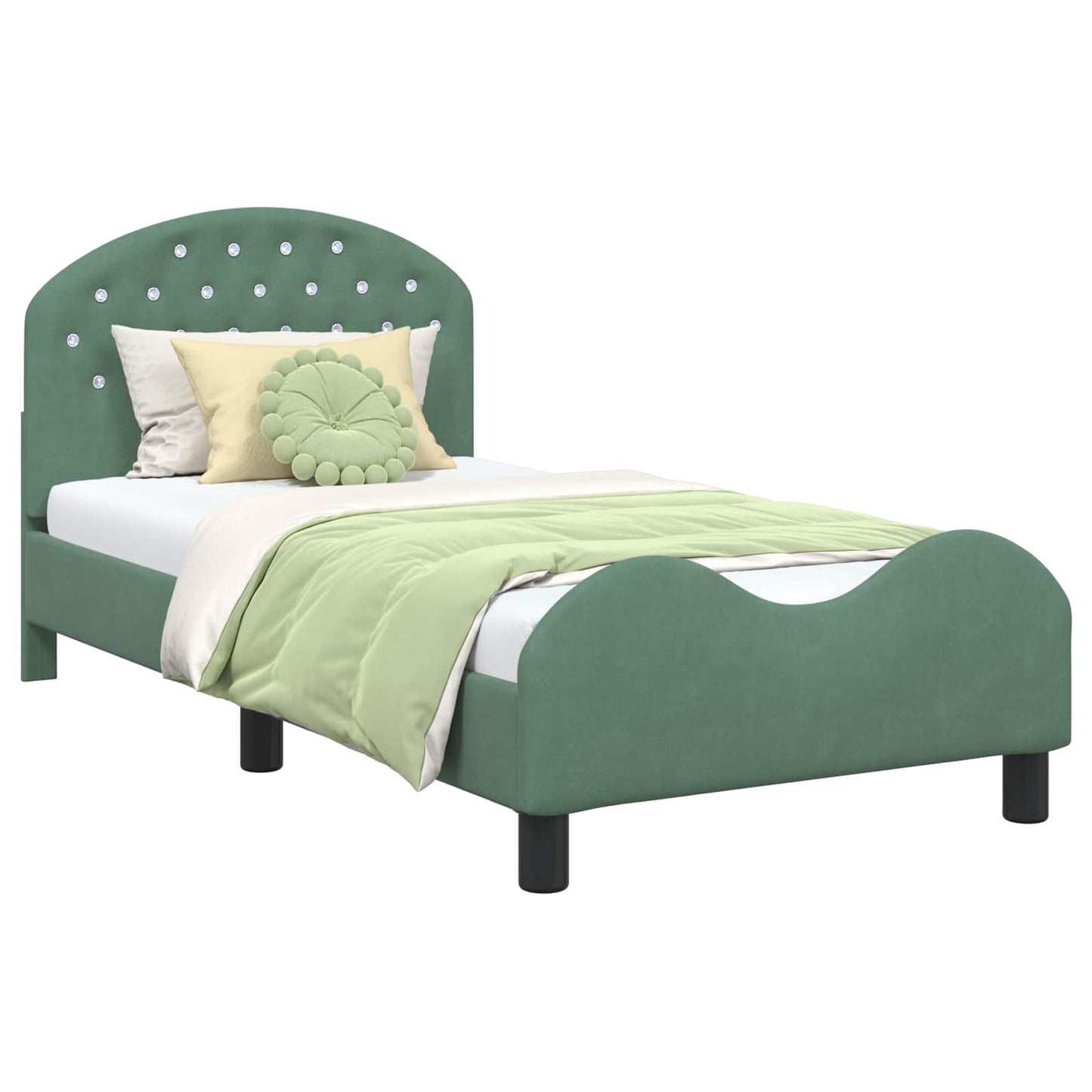 Bedframe voor kinderen met hoofdbord Zeegroen 80 x 160 cm is nu te koop bij PeponiXL, paradijselijk wonen!