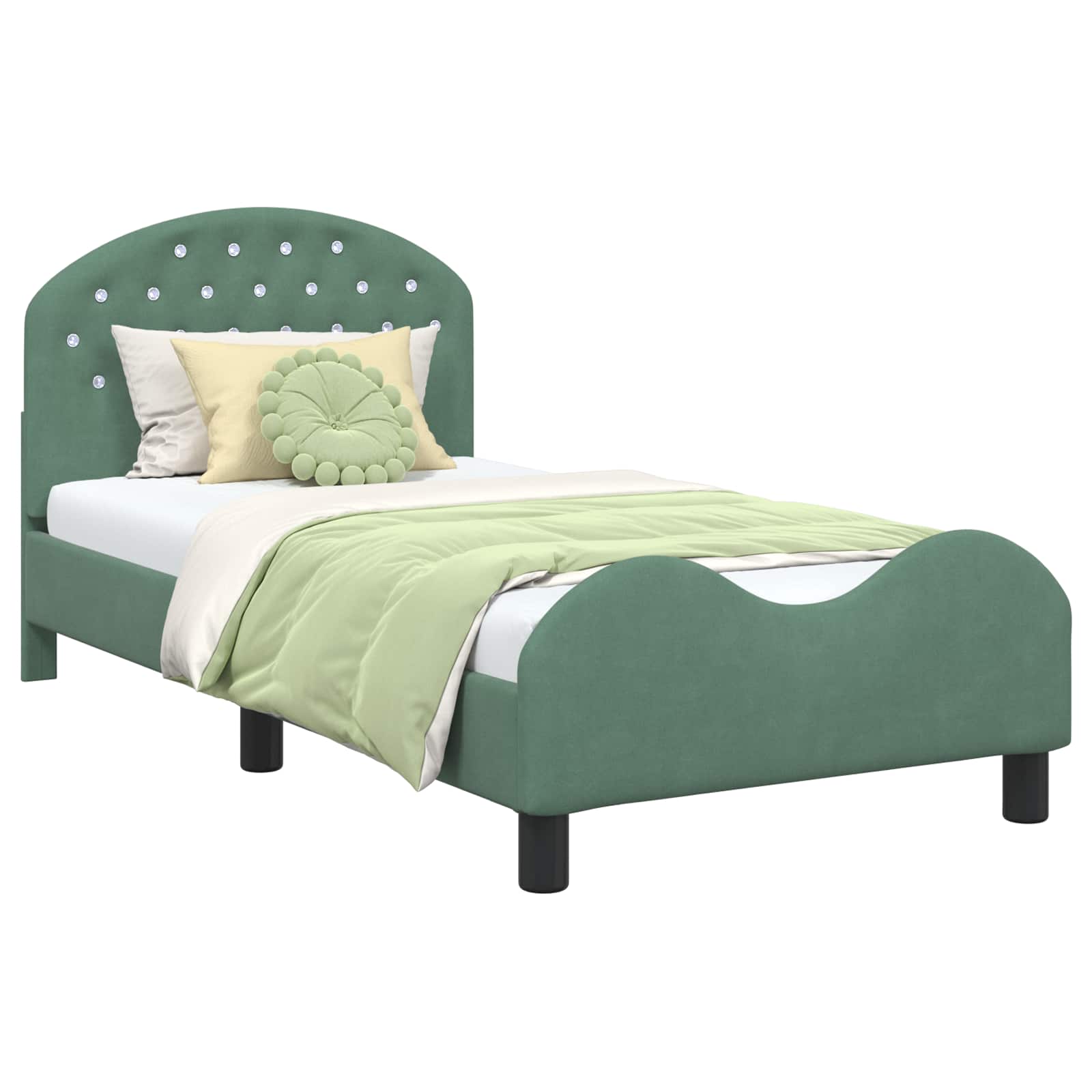 Bedframe voor kinderen met hoofdbord Zeegroen 80 x 160 cm is nu te koop bij PeponiXL, paradijselijk wonen!