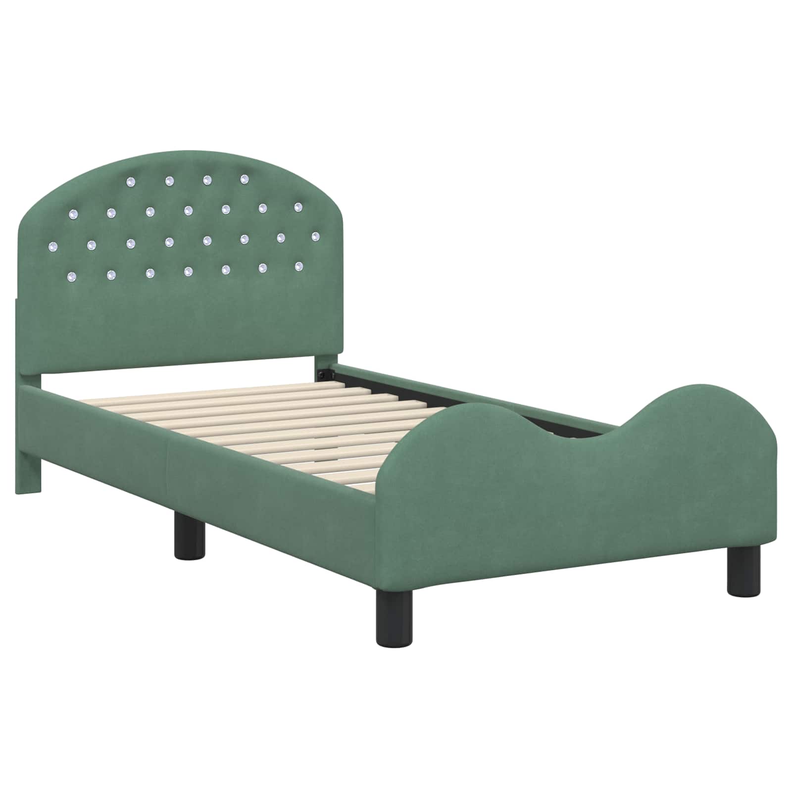 Bedframe voor kinderen met hoofdbord Zeegroen 80 x 160 cm is nu te koop bij PeponiXL, paradijselijk wonen!