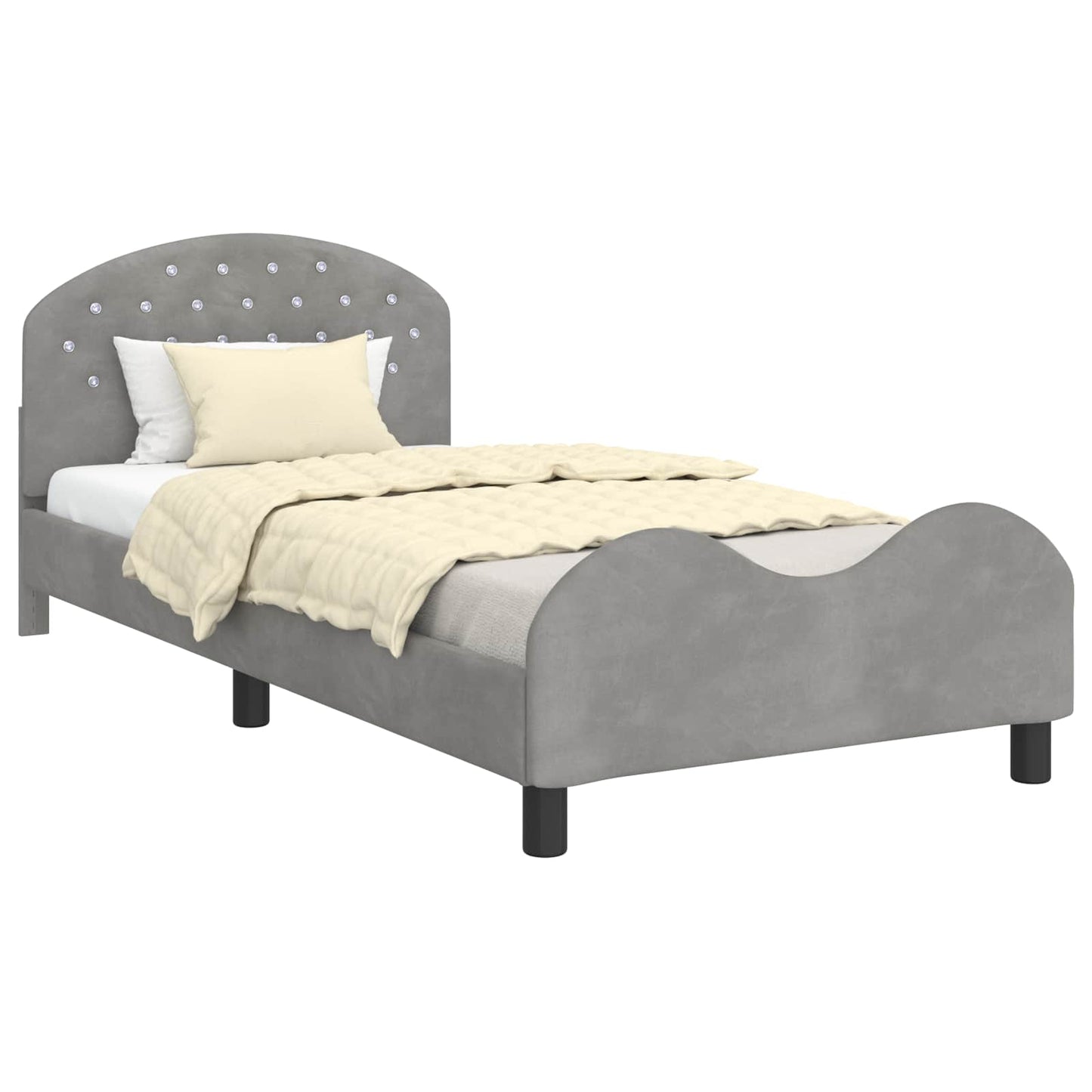 Bedframe voor kinderen met hoofdbord Lichtgrijs 80 x 200 cm is nu te koop bij PeponiXL, paradijselijk wonen!