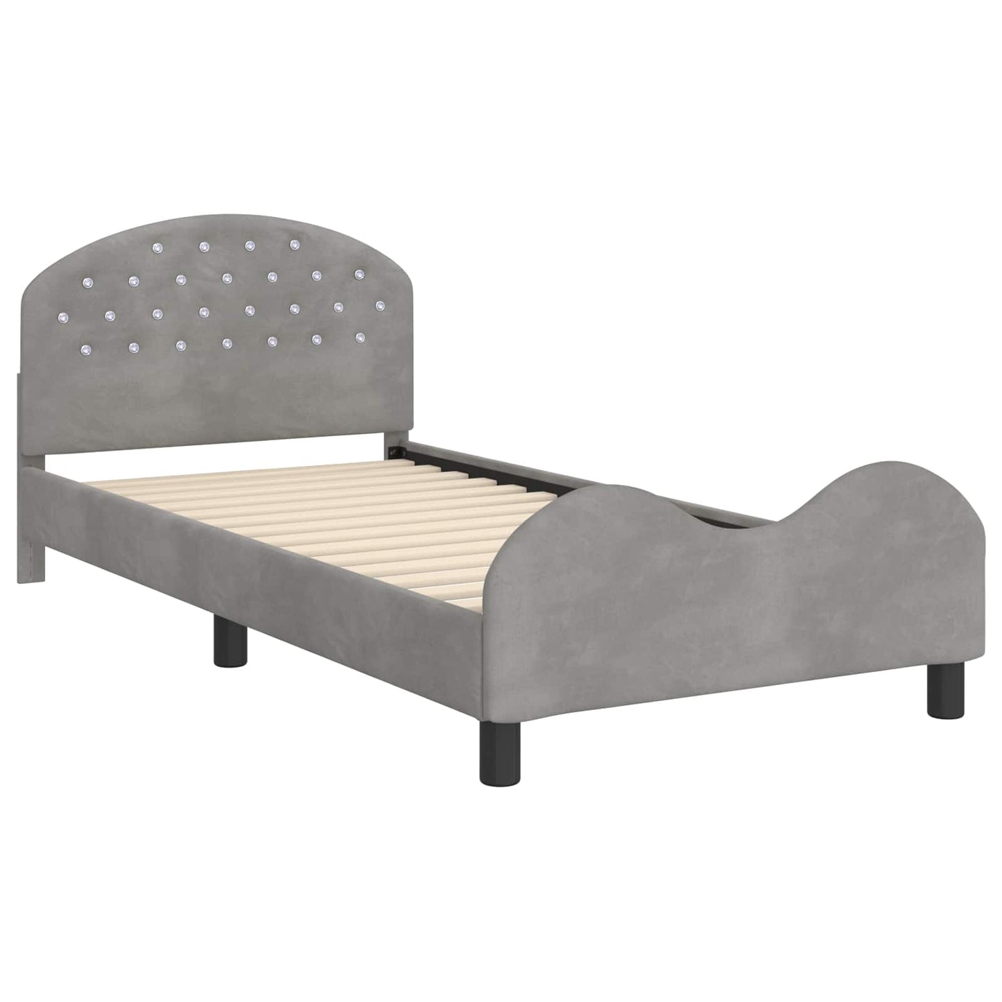 Bedframe voor kinderen met hoofdbord Lichtgrijs 80 x 200 cm is nu te koop bij PeponiXL, paradijselijk wonen!