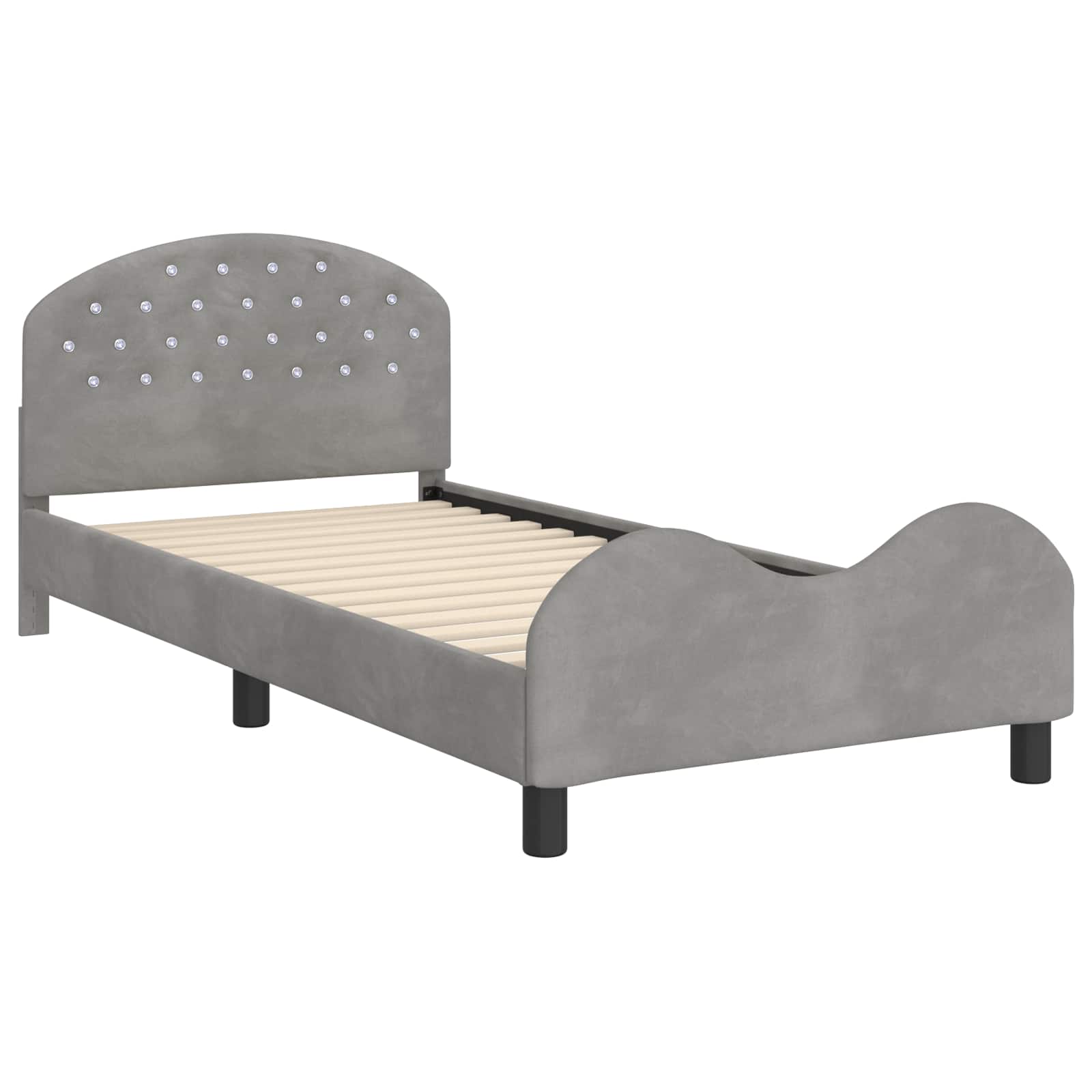 Bedframe voor kinderen met hoofdbord Lichtgrijs 80 x 200 cm is nu te koop bij PeponiXL, paradijselijk wonen!