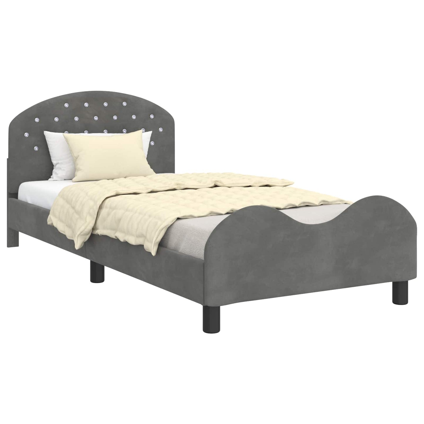 Bedframe voor kinderen met hoofdbord Donkergrijs 80 x 200 cm is nu te koop bij PeponiXL, paradijselijk wonen!