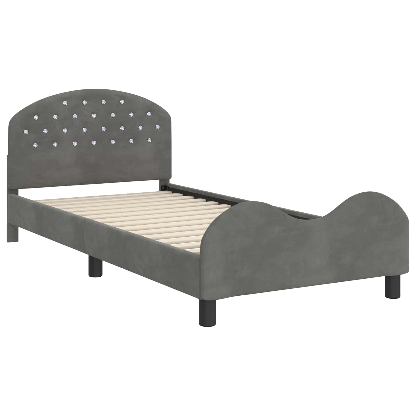 Bedframe voor kinderen met hoofdbord Donkergrijs 80 x 200 cm is nu te koop bij PeponiXL, paradijselijk wonen!