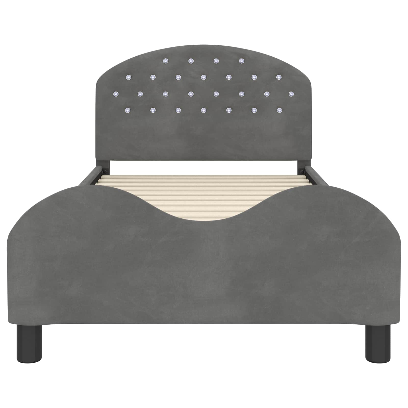 Bedframe voor kinderen met hoofdbord Donkergrijs 80 x 200 cm is nu te koop bij PeponiXL, paradijselijk wonen!