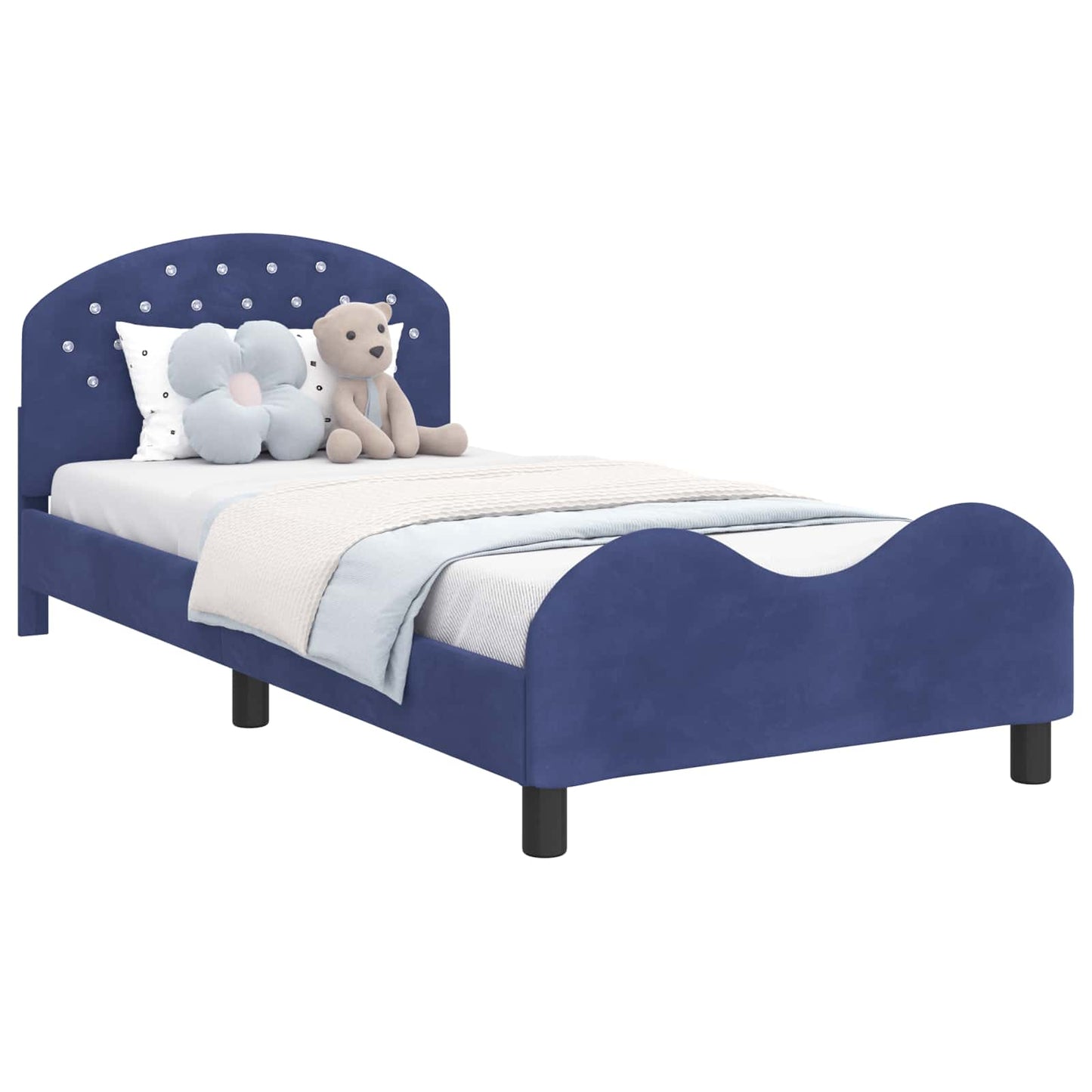 Bedframe voor kinderen met hoofdbord Politieblauw 80 x 200 cm is nu te koop bij PeponiXL, paradijselijk wonen!