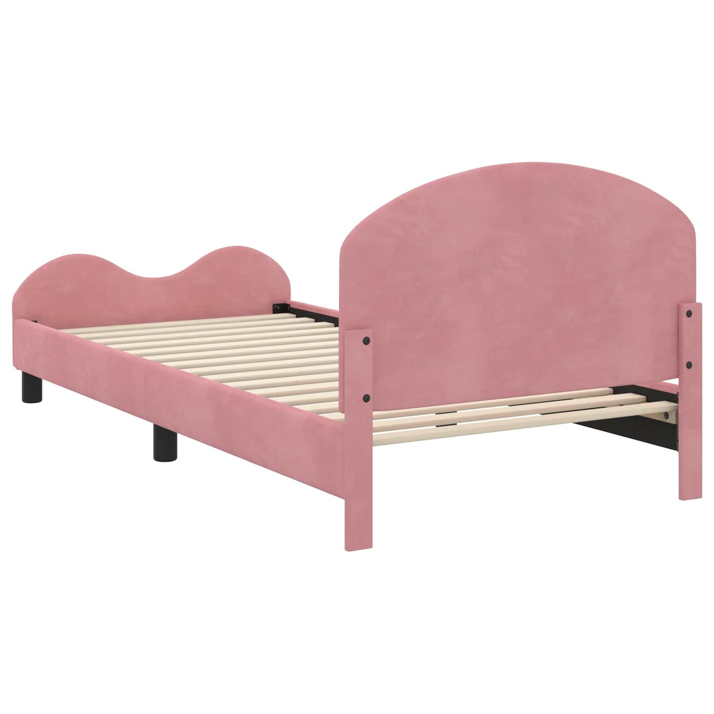 Bedframe voor kinderen met hoofdbord Roze 90 x 190 cm Fluweel is nu te koop bij PeponiXL, paradijselijk wonen!