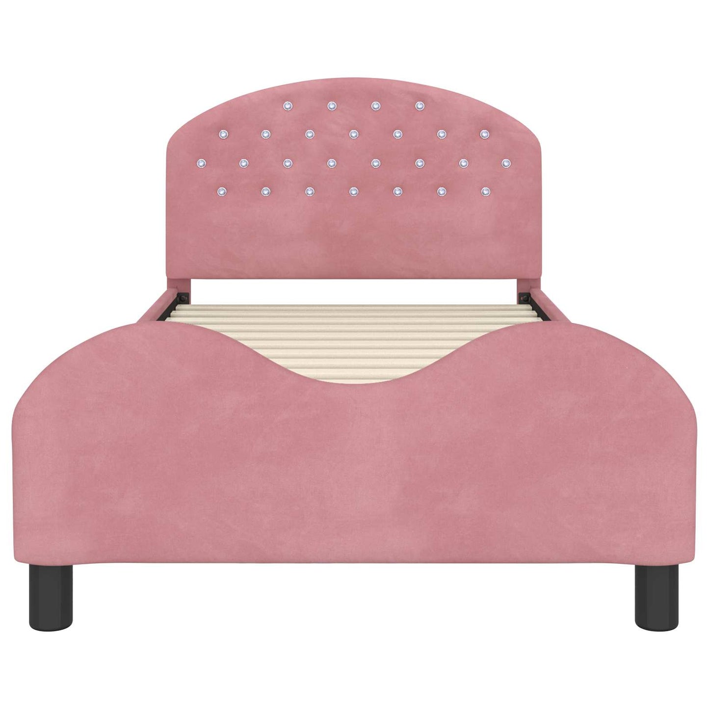 Bedframe voor kinderen met hoofdbord Roze 90 x 190 cm Fluweel is nu te koop bij PeponiXL, paradijselijk wonen!