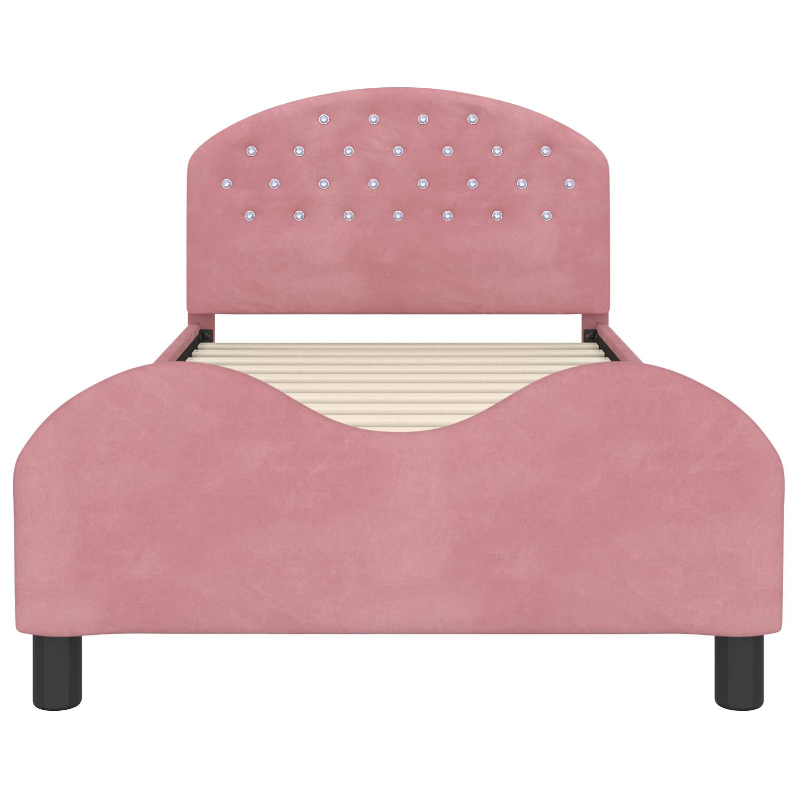 Bedframe voor kinderen met hoofdbord Roze 90 x 190 cm Fluweel is nu te koop bij PeponiXL, paradijselijk wonen!