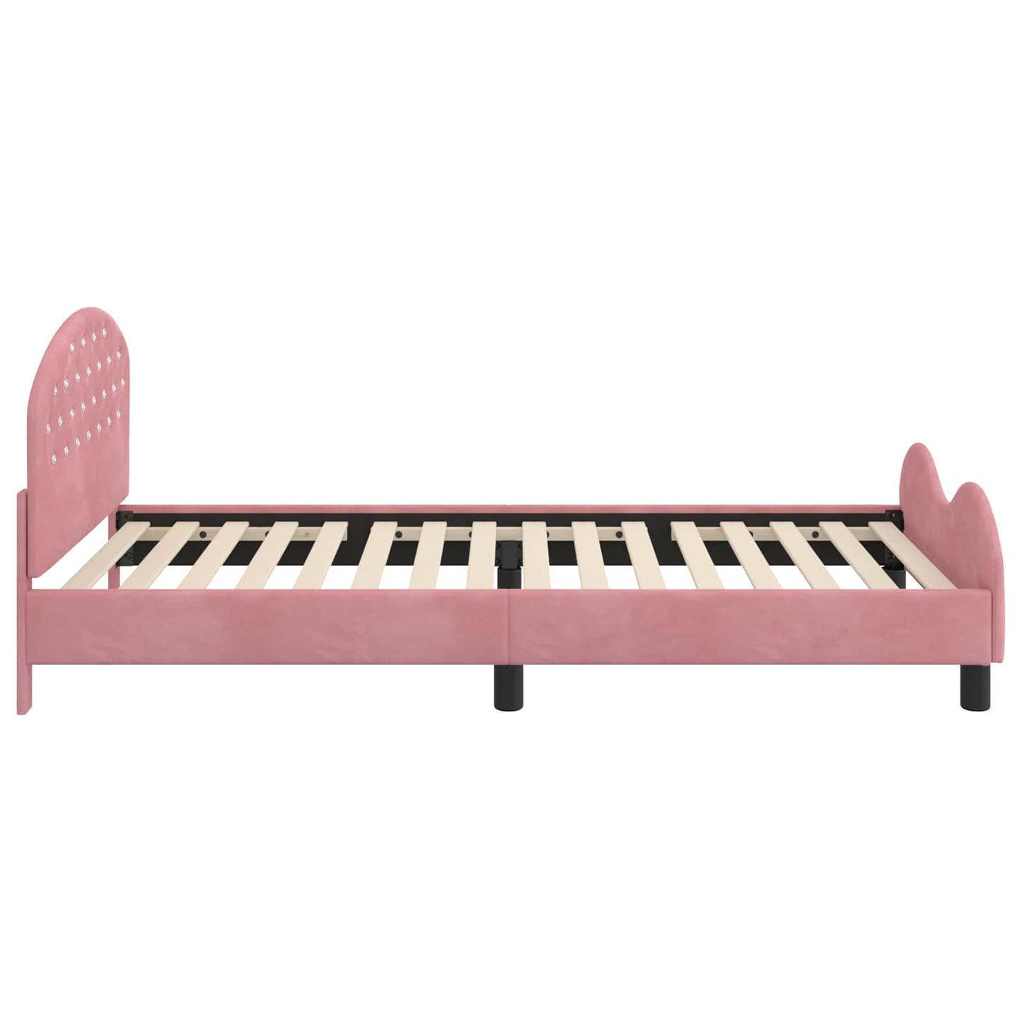 Bedframe voor kinderen met hoofdbord Roze 90 x 190 cm Fluweel is nu te koop bij PeponiXL, paradijselijk wonen!