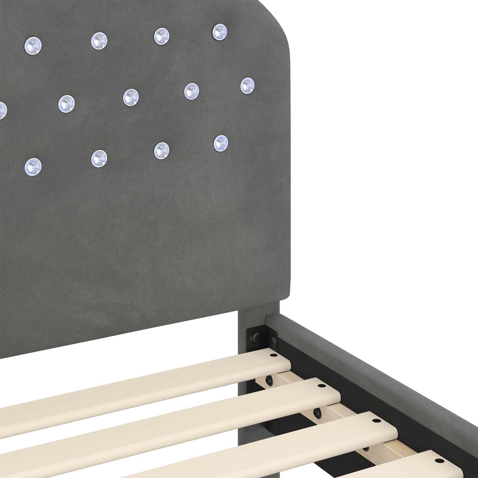 Bedframe voor kinderen met hoofdbord Donkergrijs 90 x 200 cm is nu te koop bij PeponiXL, paradijselijk wonen!