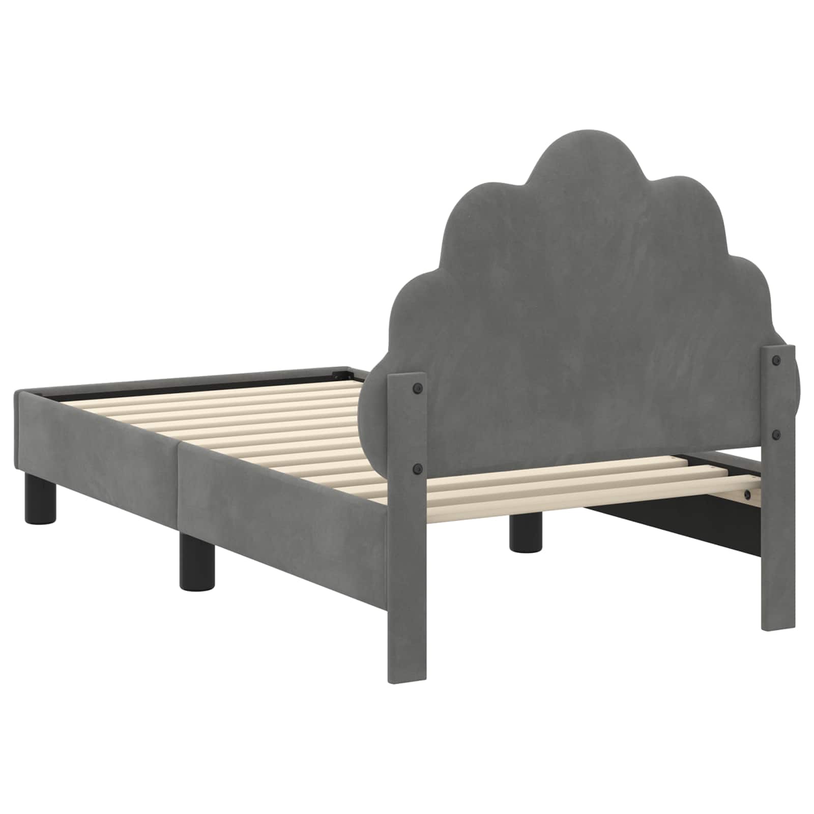 Peuterbedframe met hoofdbord Donkergrijs 70 x 140 cm Fluweel is nu te koop bij PeponiXL, paradijselijk wonen!