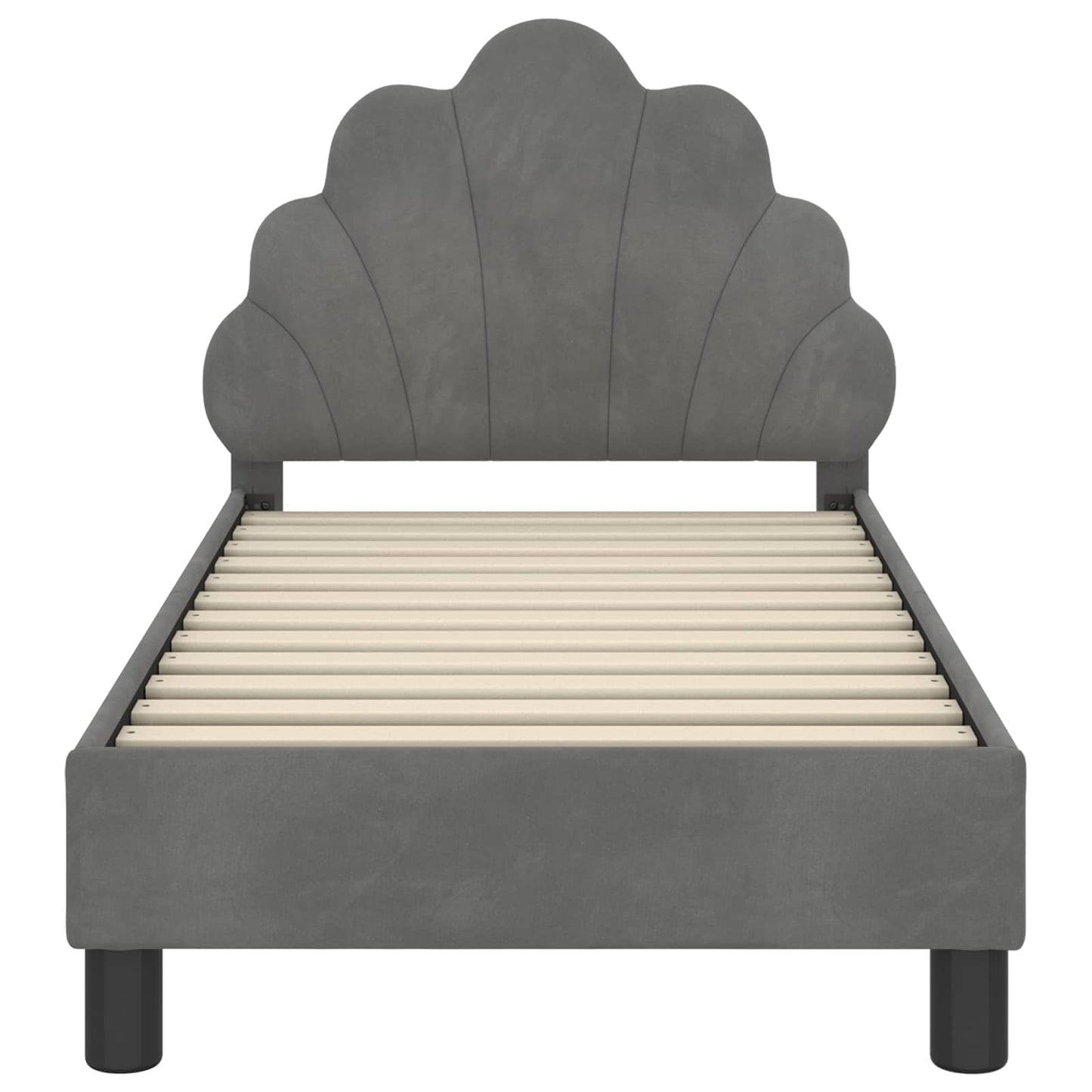 Peuterbedframe met hoofdbord Donkergrijs 70 x 140 cm Fluweel is nu te koop bij PeponiXL, paradijselijk wonen!