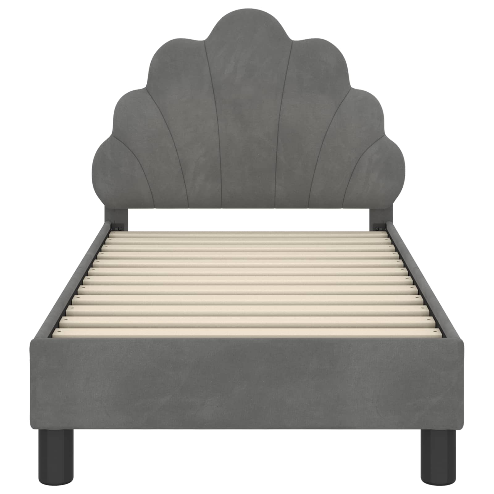 Peuterbedframe met hoofdbord Donkergrijs 70 x 140 cm Fluweel is nu te koop bij PeponiXL, paradijselijk wonen!