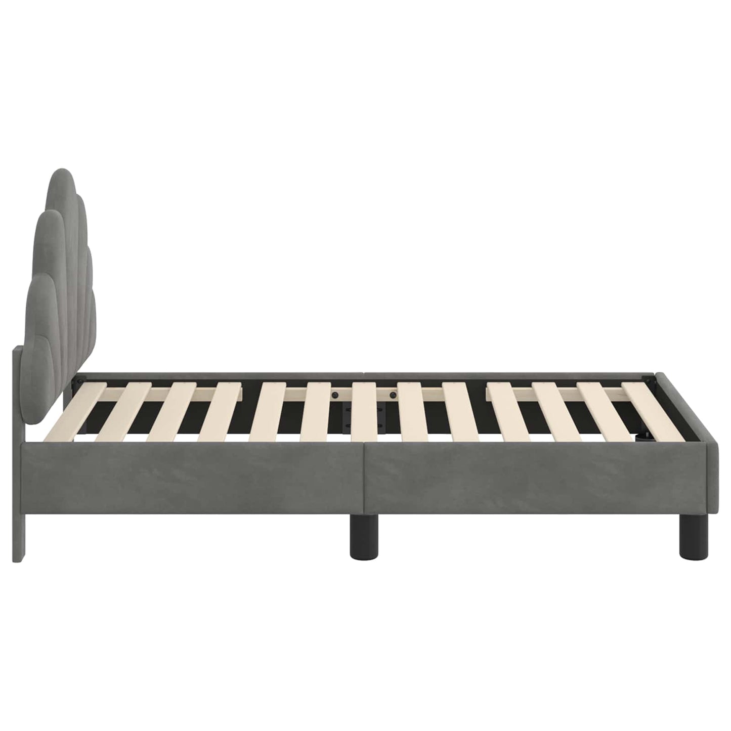 Peuterbedframe met hoofdbord Donkergrijs 70 x 140 cm Fluweel is nu te koop bij PeponiXL, paradijselijk wonen!