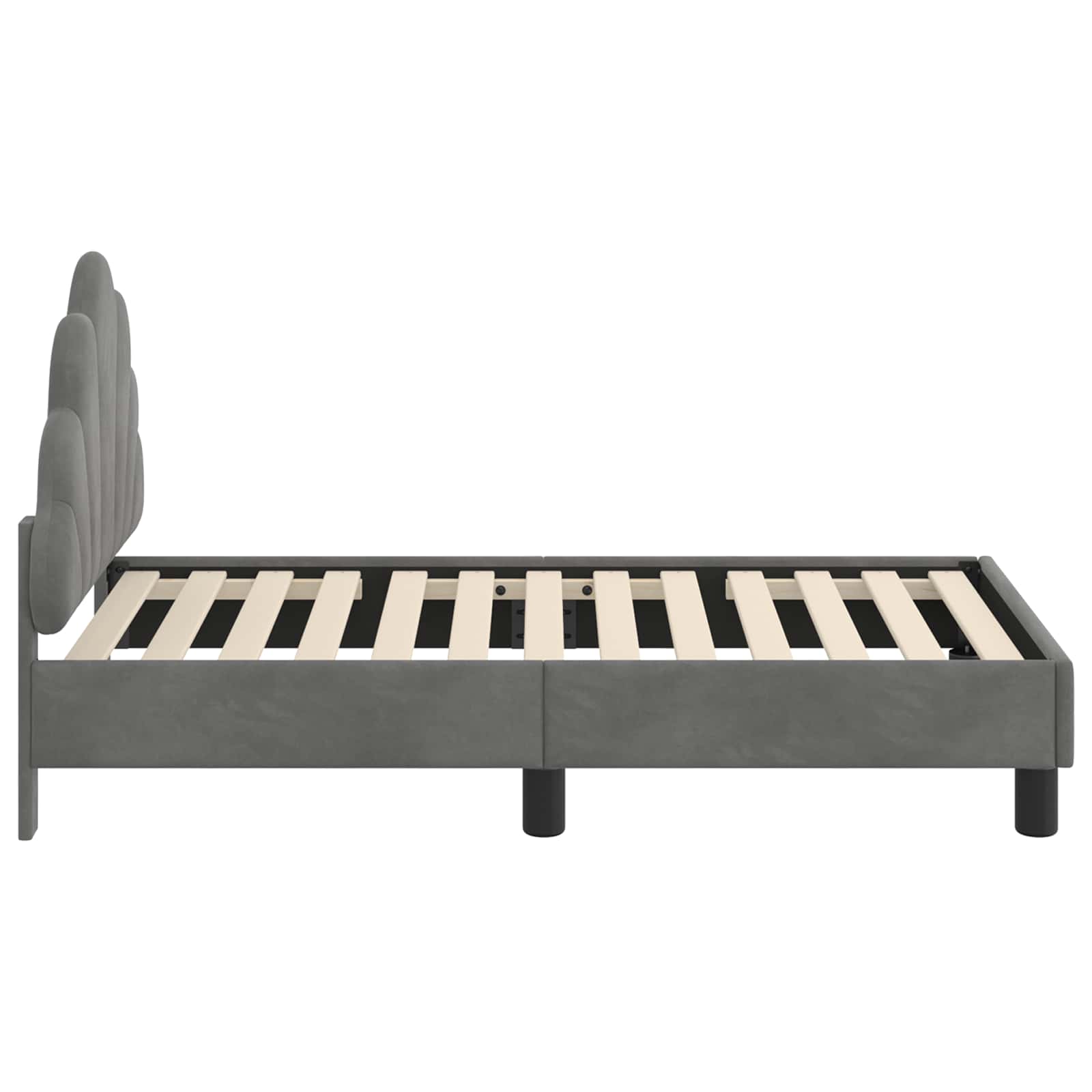 Peuterbedframe met hoofdbord Donkergrijs 70 x 140 cm Fluweel is nu te koop bij PeponiXL, paradijselijk wonen!