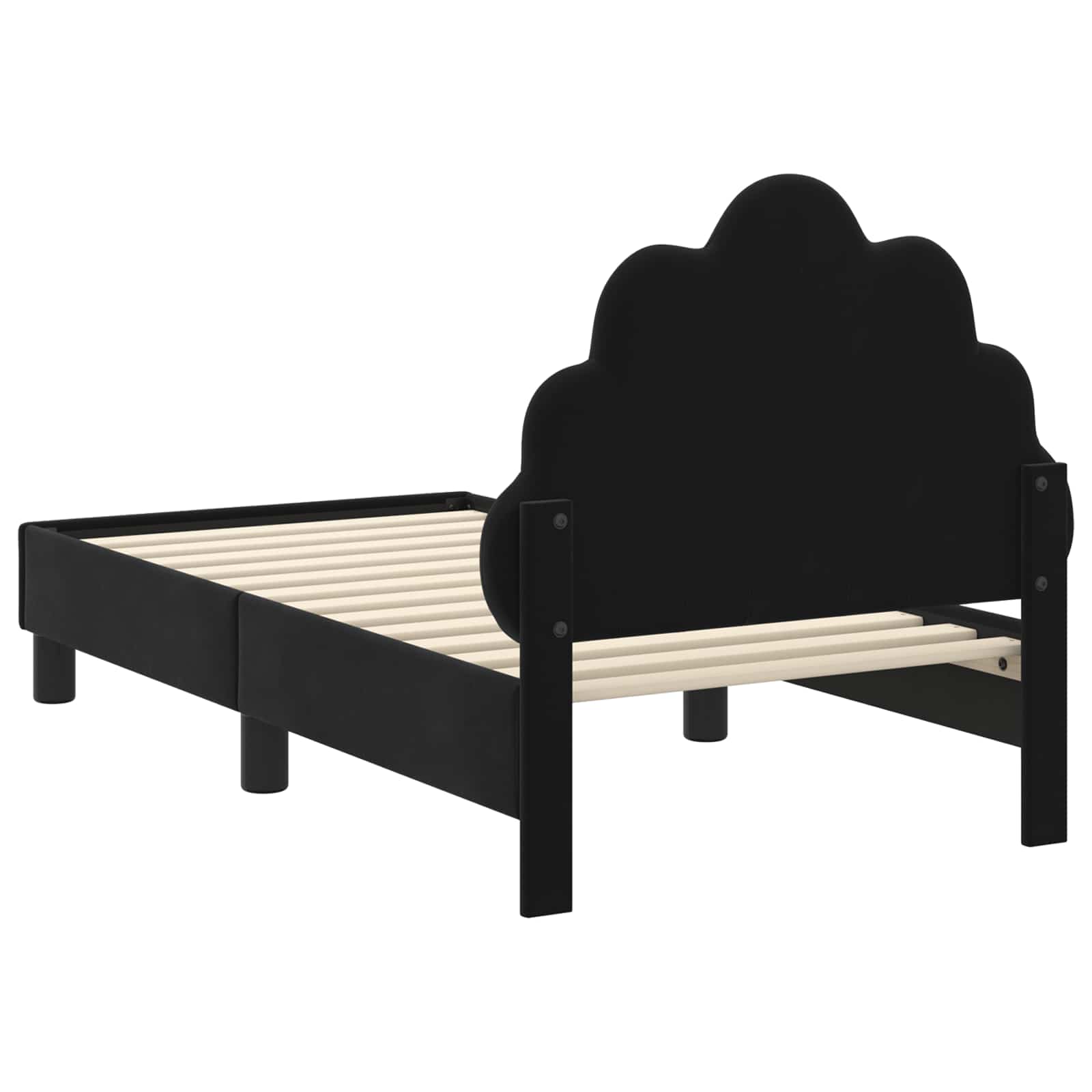 Peuterbedframe met hoofdbord Zwart 70 x 140 cm Fluweel is nu te koop bij PeponiXL, paradijselijk wonen!